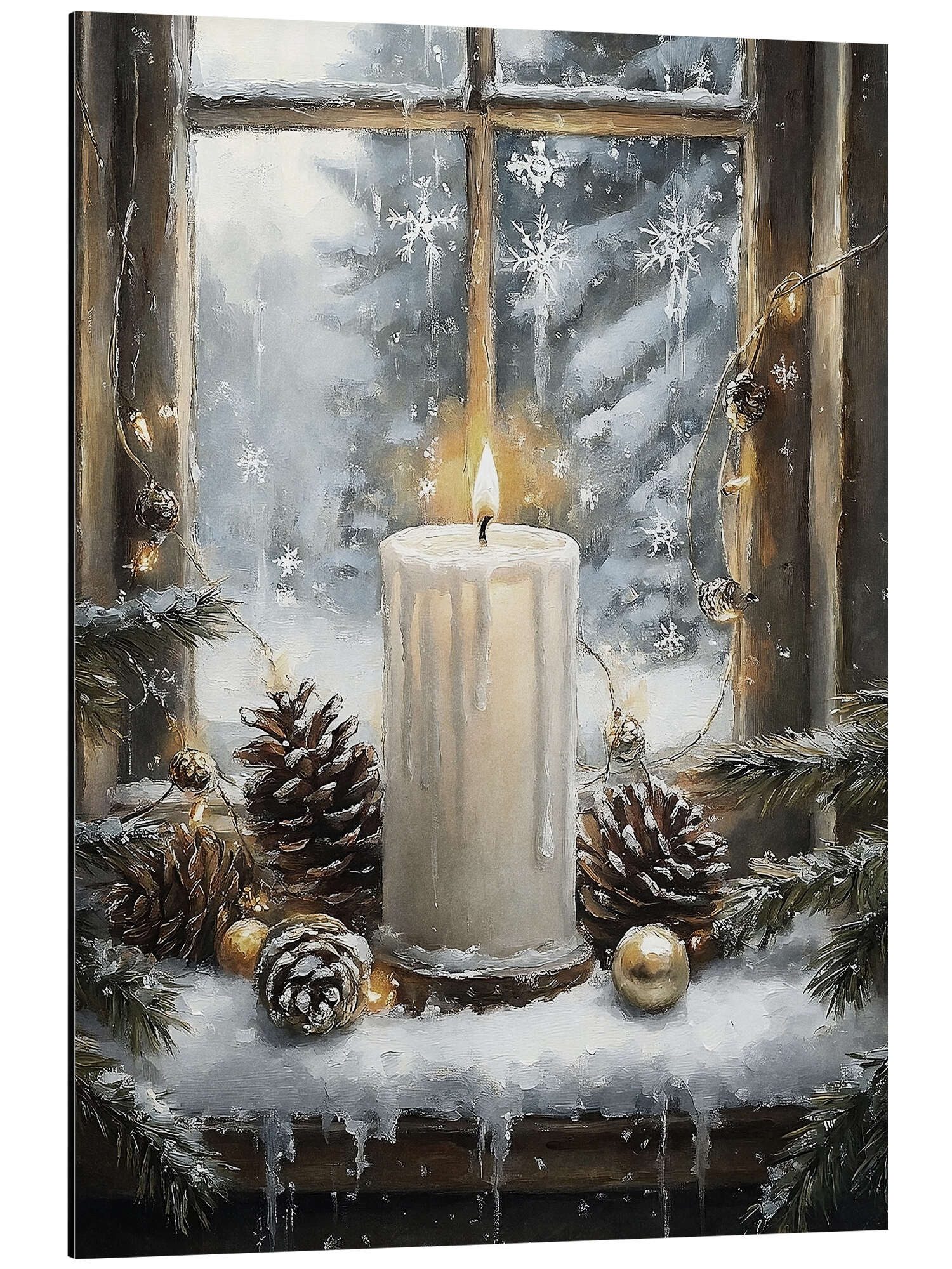 Posterlounge Wandbild Weihnachtskerze, Olga Telnova, erhältlich als Poster, Leinwandbild, Wandsticker oder Acrylglasbild