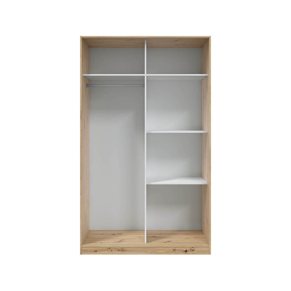 freiraum Schlafzimmer-Set GARONA, (2-teilig, Kommode = Breite 2 / Höhe 2 / Tiefe 2), (2-teilig) Schrank + Kommode, Nodi Eiche Dekor / Artik Weiß