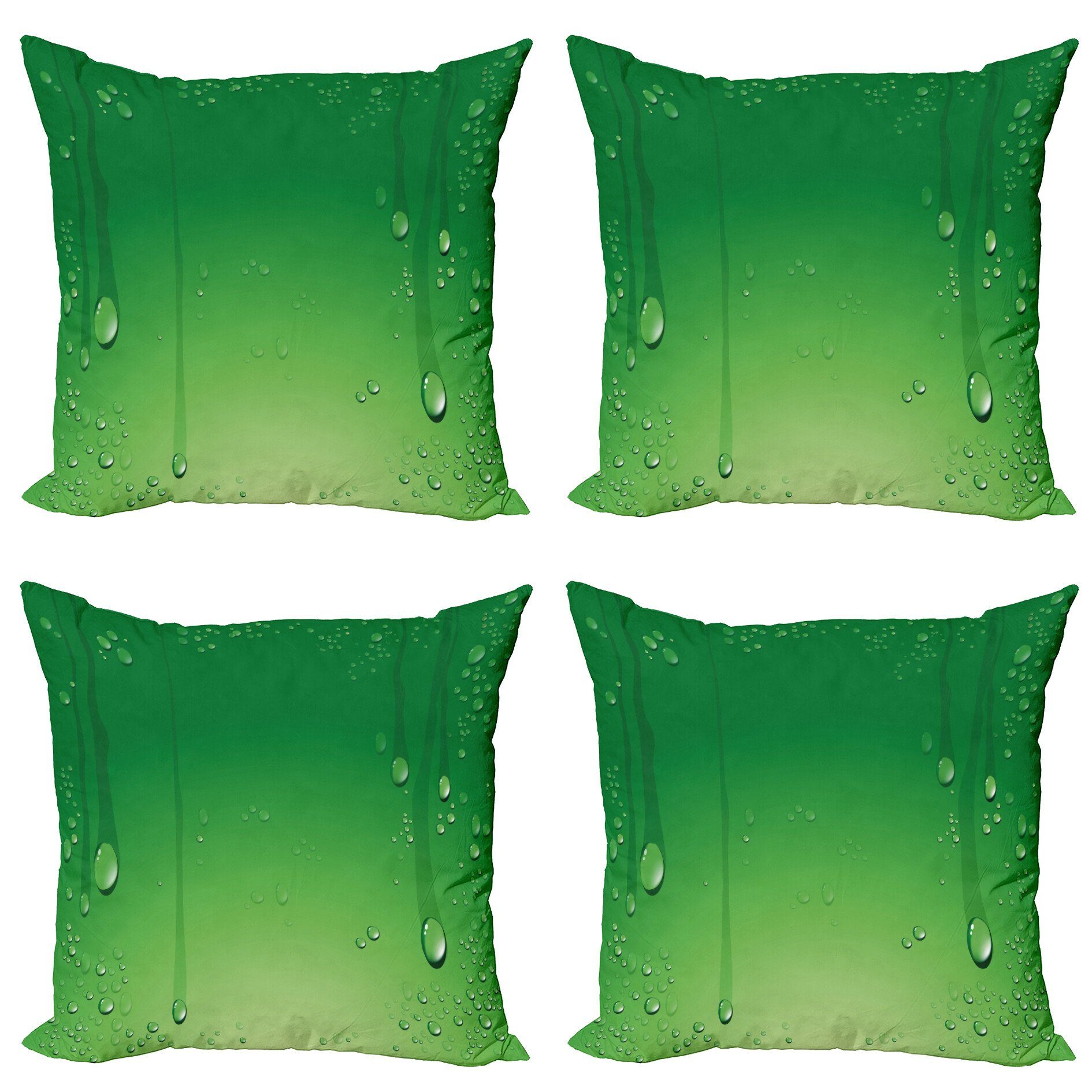Kissenbezüge Modern Accent Doppelseitiger Digitaldruck, Abakuhaus (4 Stück), Grün Abstrakte Kunst Wassertropfen