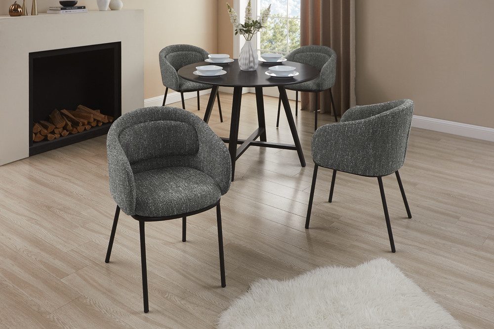 riess-ambiente Esszimmerstuhl FLORENZ granitgrau / schwarz günstig online kaufen