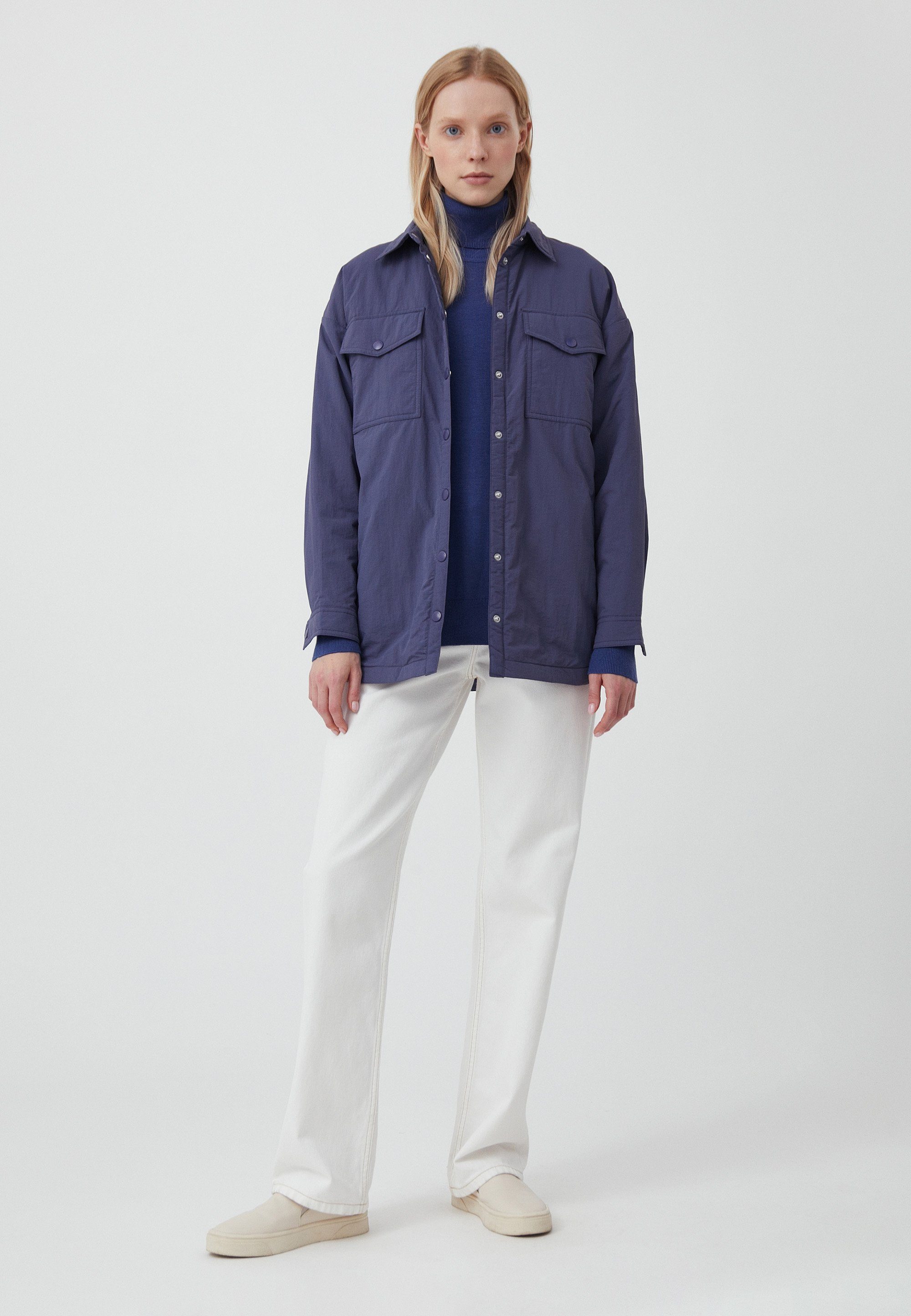 Finn Flare Outdoorjacke Hemd-Style mit Umlegekragen und Knopfverschluss
