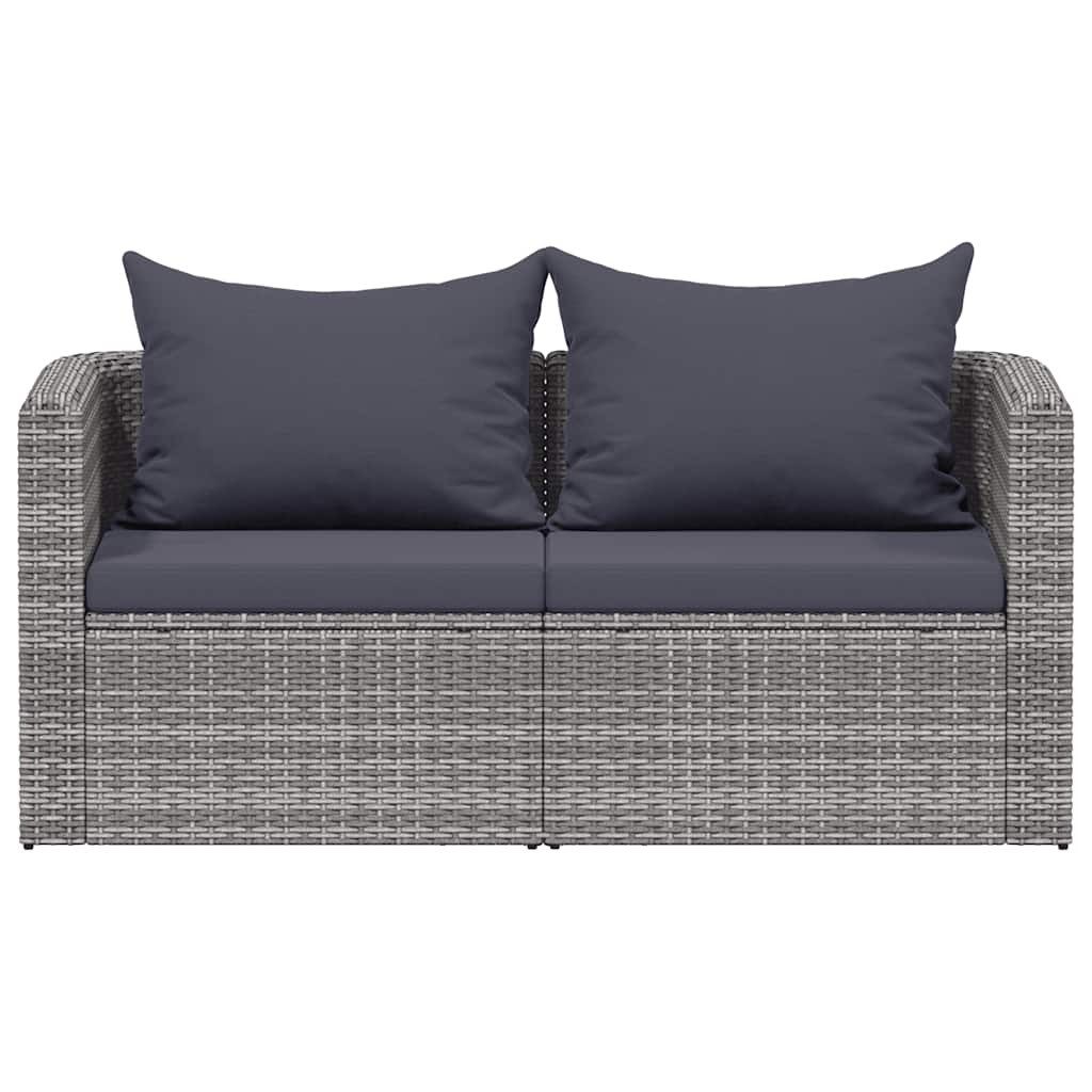 vidaXL Loungesofa Garten-Ecksofas 2 Stk. Grau Poly Rattan, 2 Teile