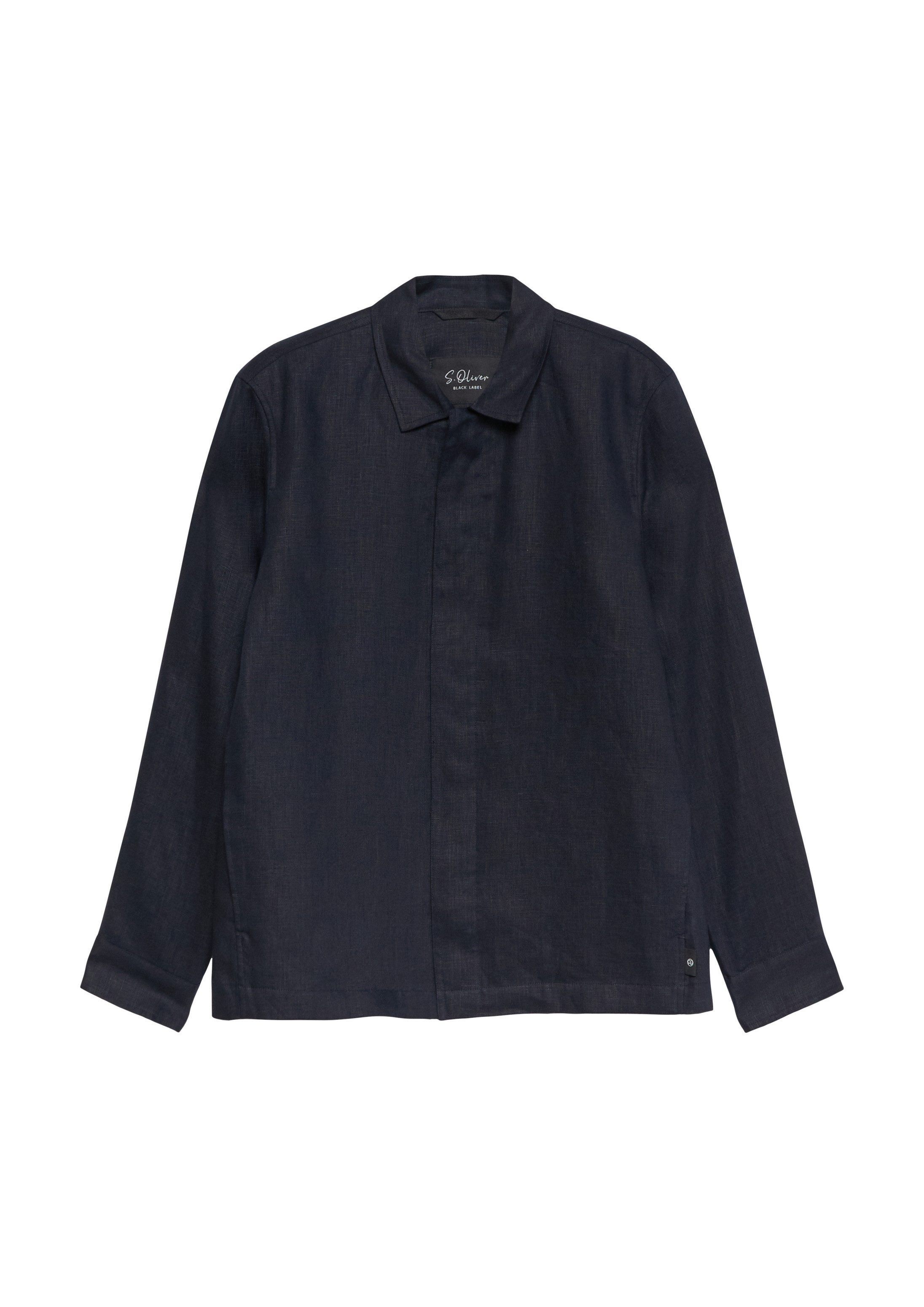 s.Oliver Hemdjacke Indoor-Jacke Overshirt aus Leinen mit verdeckter Knopfleiste