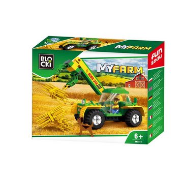 Blocki Konstruktions-Spielset BLOCKI MyFarm Trekker Traktor Bauernhof Bausatz Spielzeug 136 Teile