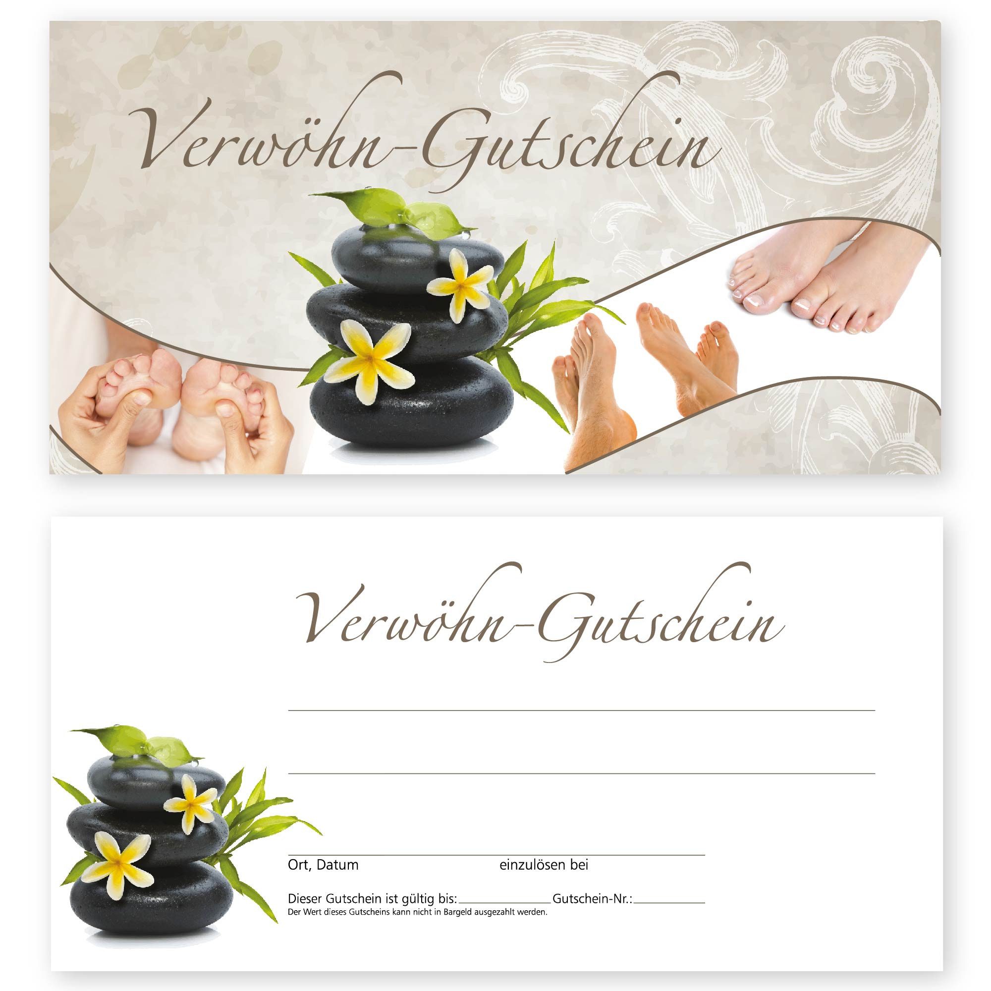 Geschenkkarte 50 Gutscheinkarten für Fußpfleger und Podologen (zum Verkaufen)