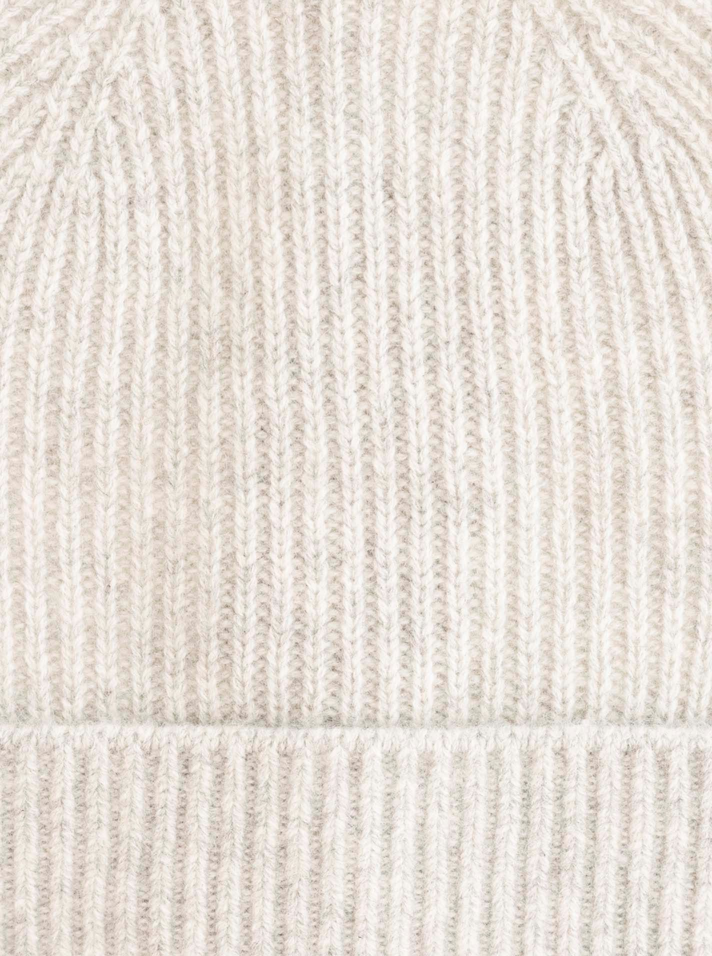 Zwillingsherz Beanie Feinripp, breiter Umschlag, Wolle