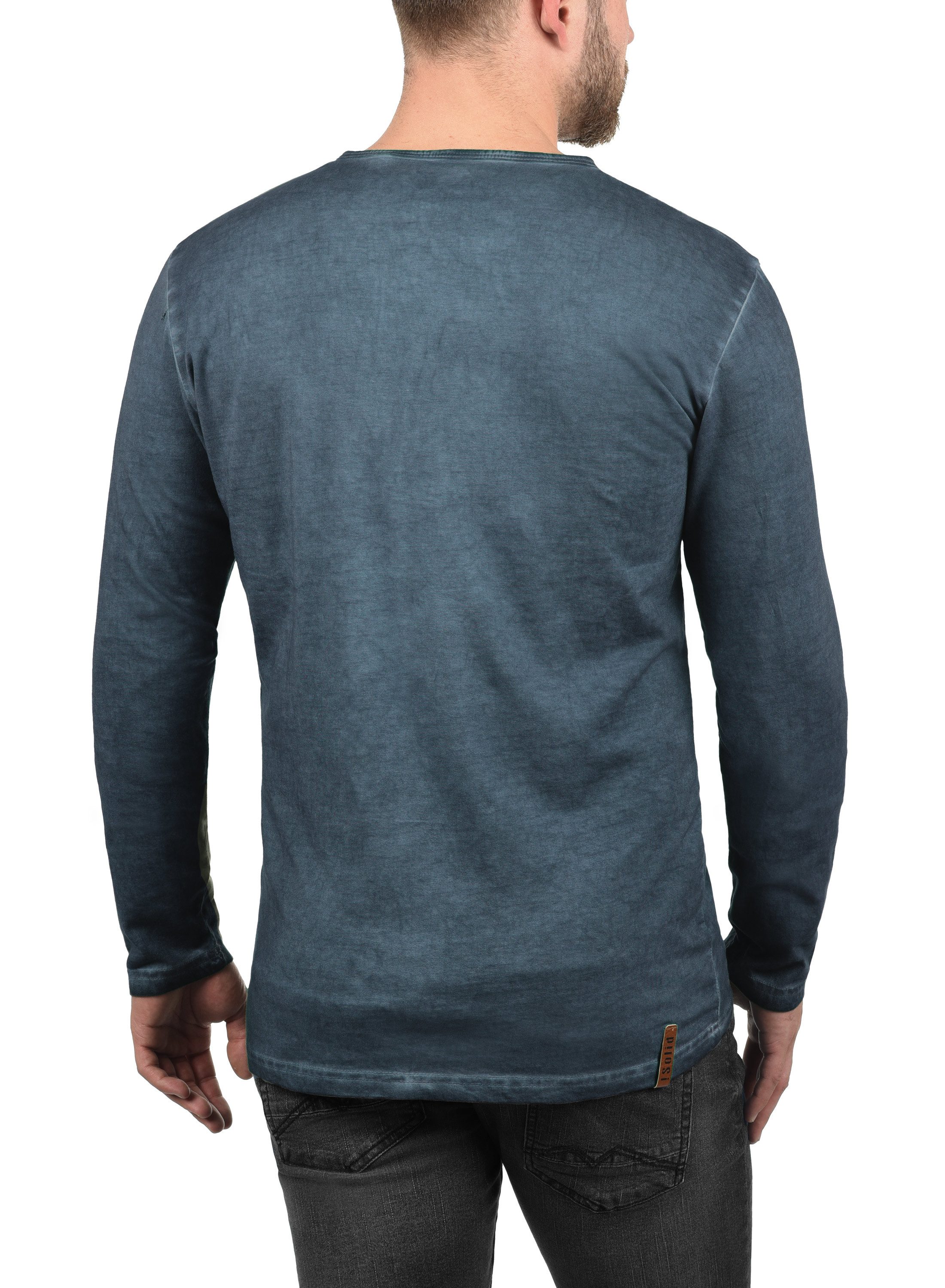 !Solid Rundhalsshirt SDTimur Longsleeve mit Used-Look Waschung