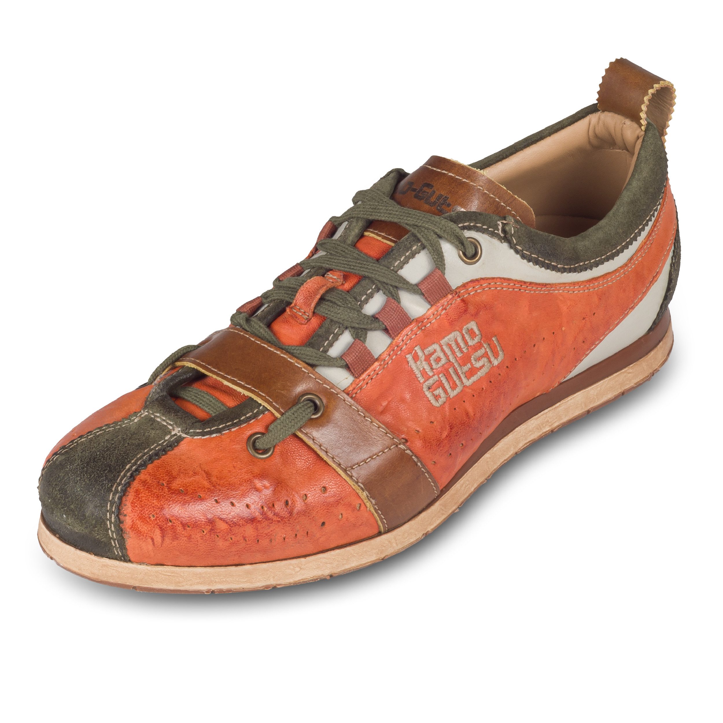 Kamo-Gutsu Herren Sneaker Leder orange/grün (TIFO-017 bosco siena, stonewas günstig online kaufen