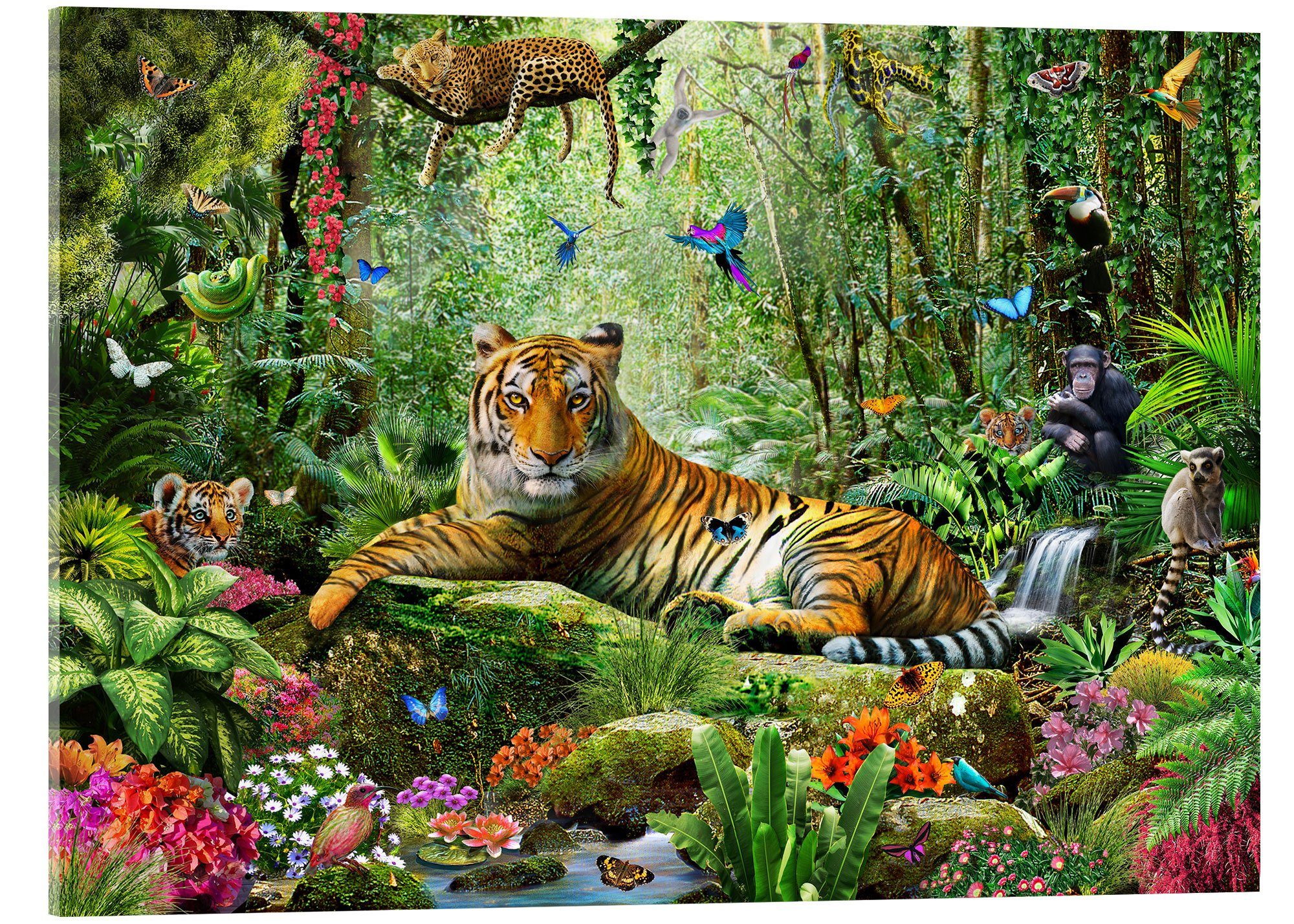 Posterlounge Wandbild Tiger im Dschungel, Adrian Chesterman, erhältlich als Poster, Leinwandbild, Wandsticker oder Acrylglasbild