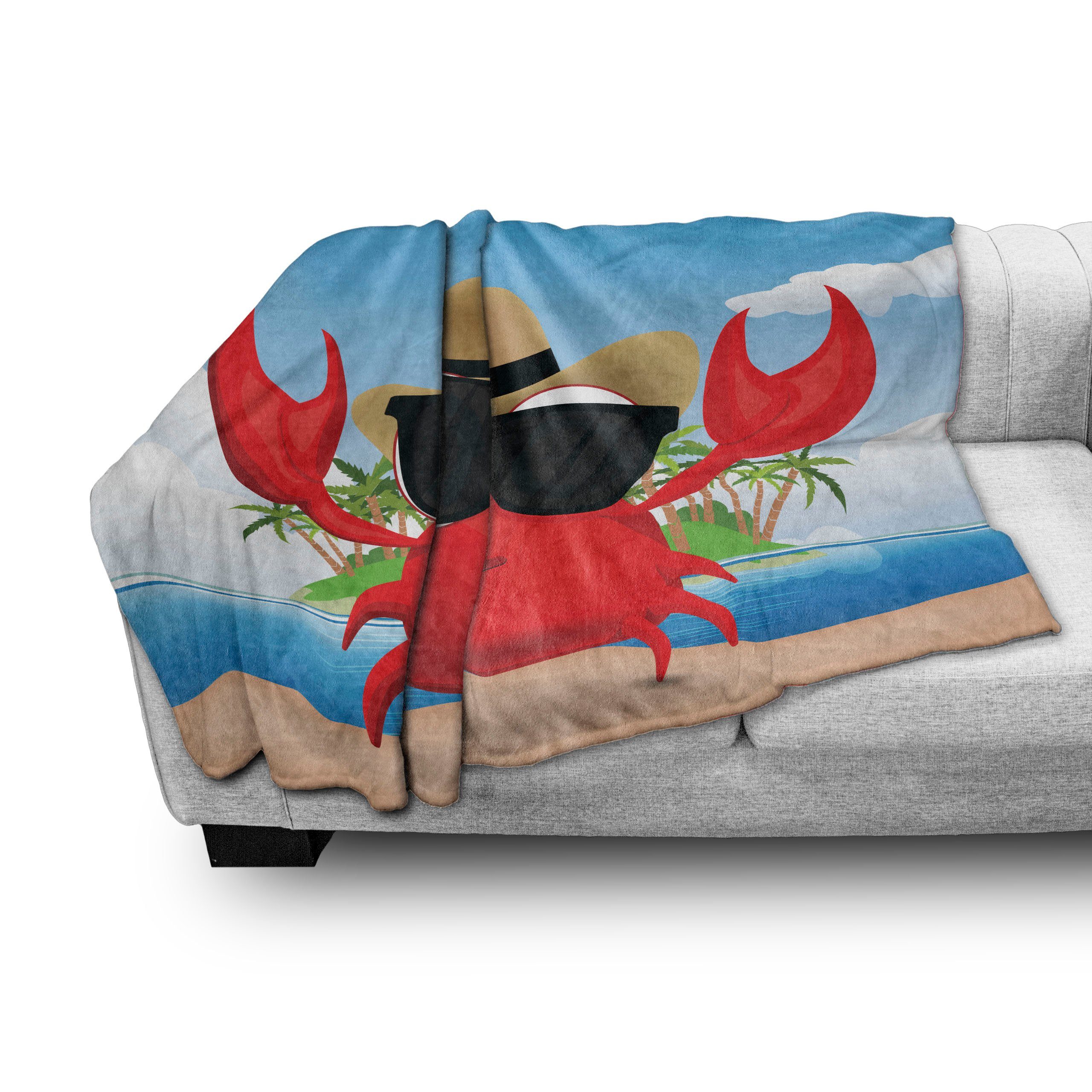 Krustentier Krabben für Abakuhaus, Gemütlicher Hut Außenbereich, und Sonnenbrille Plüsch Innen- Wohndecke den