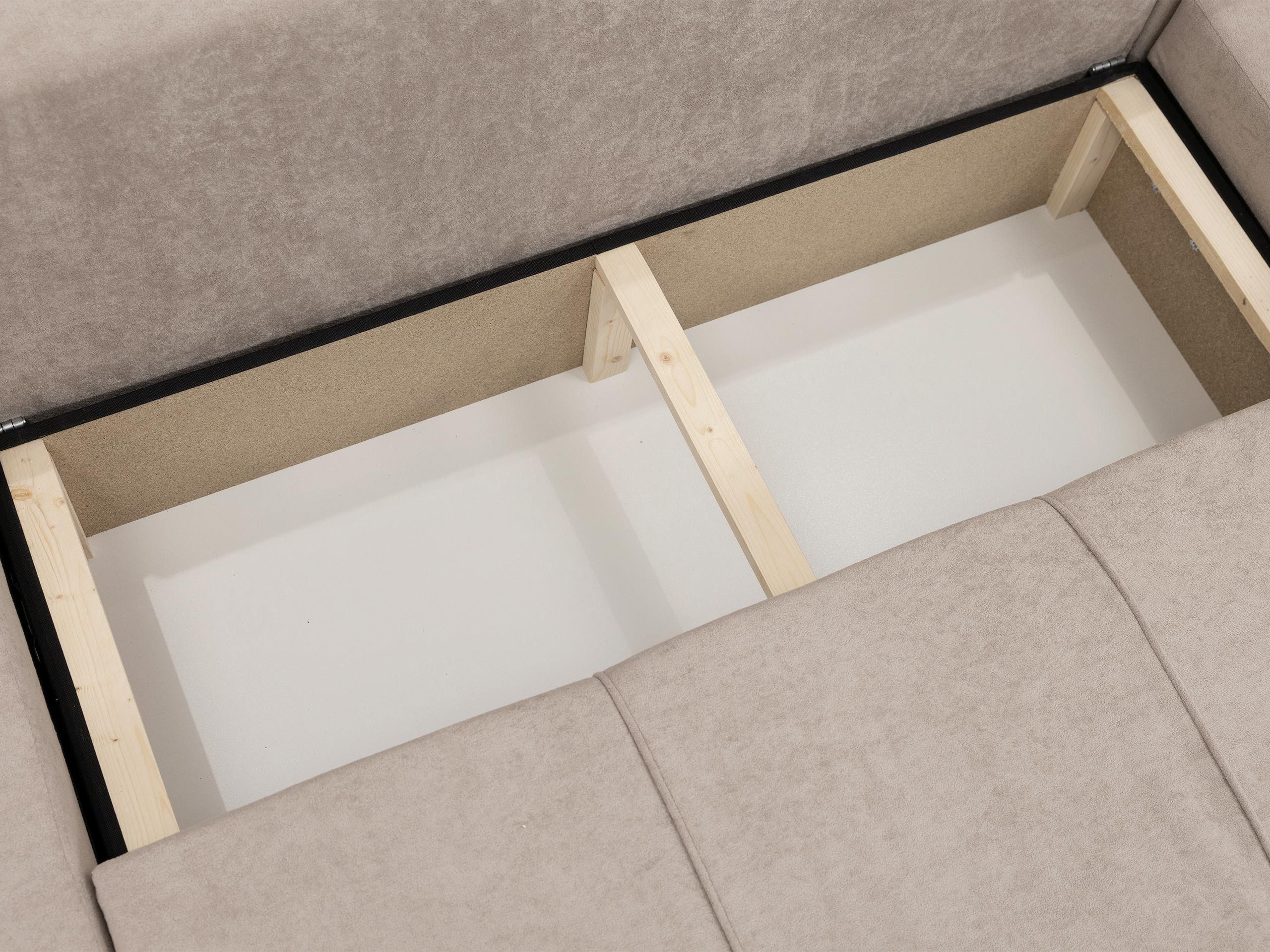 MIRJAN24 Wohnlandschaft Fetrinu U, mit Bettkasten und Schlaffunktion, Rückenlehne in Form beweglicher Kissen