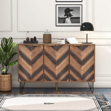 PFCTART Sideboard Sideboard mit drei Türen, mit stilvollen Details, großzügigem Stauraum