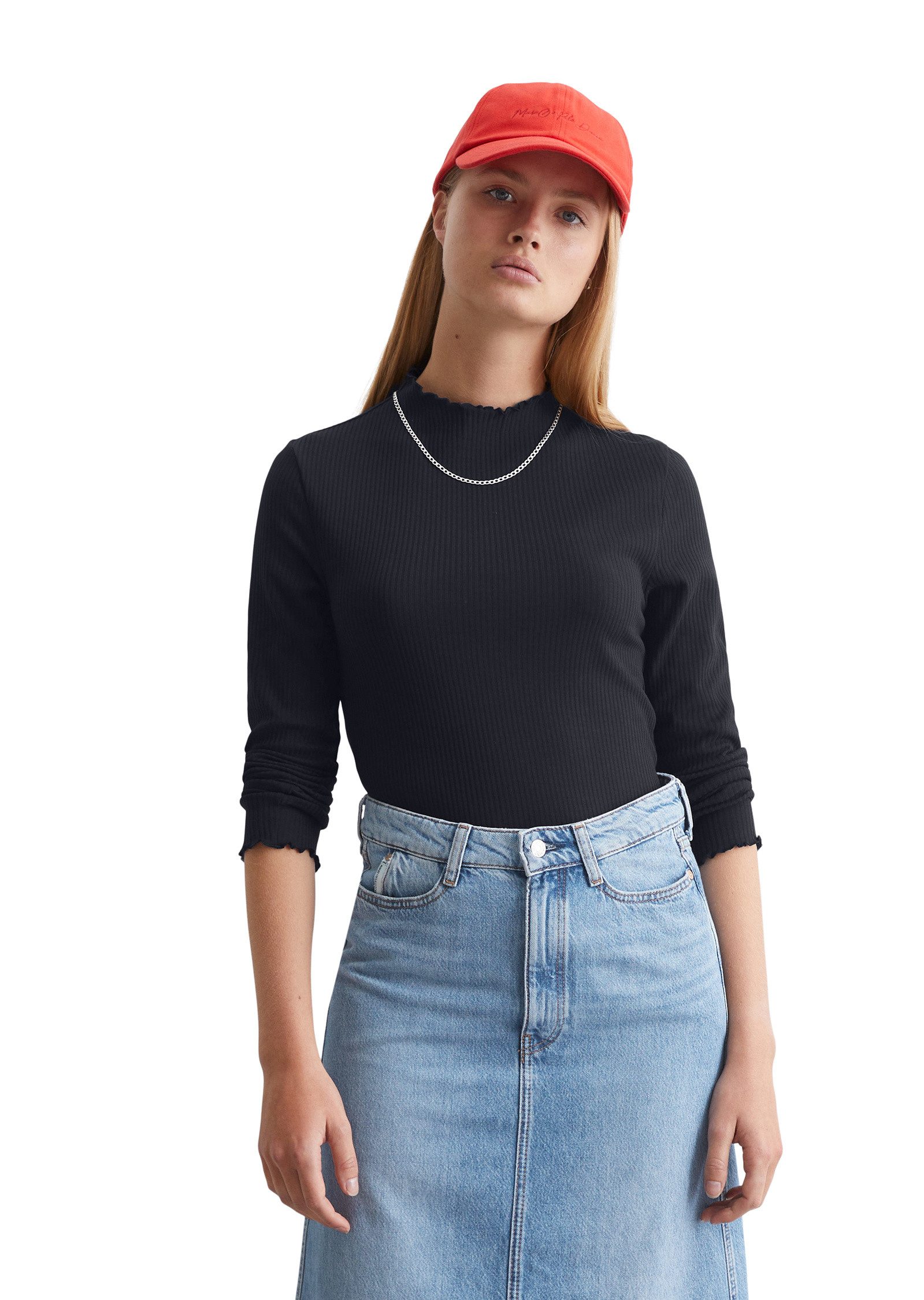 Langarmshirt aus Organic Cotton-Stretch-Jersey