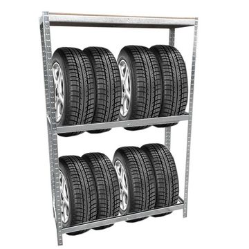 Grafner Schwerlastregal Reifen 1,80m Werkstattregal 795kg Traglast Reifenregal für 8 Reifen, Stck, Für 8 Reifen