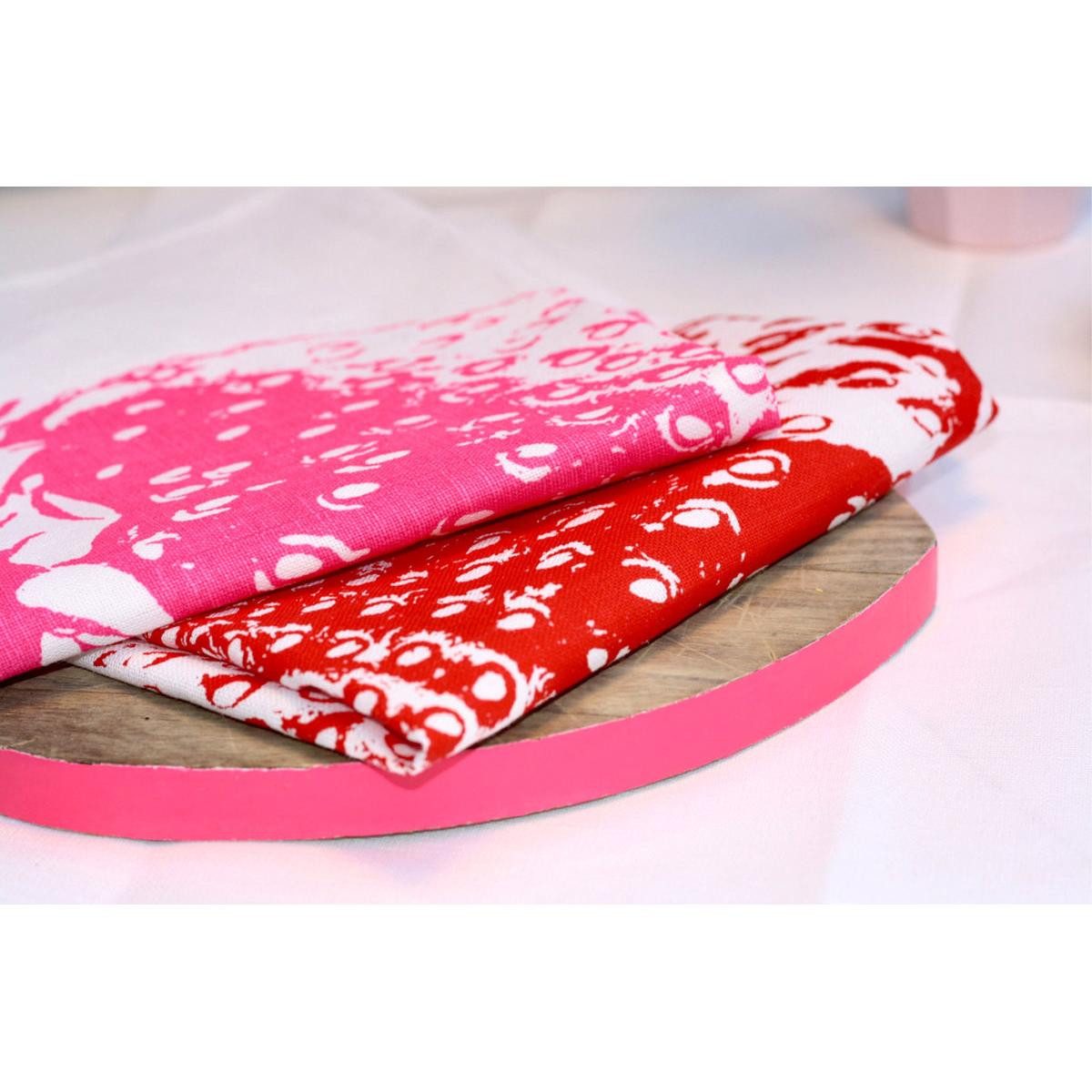 Frohstoff Geschirrtuch Geschirrtuch Erdbeere Rot Pink günstig online kaufen