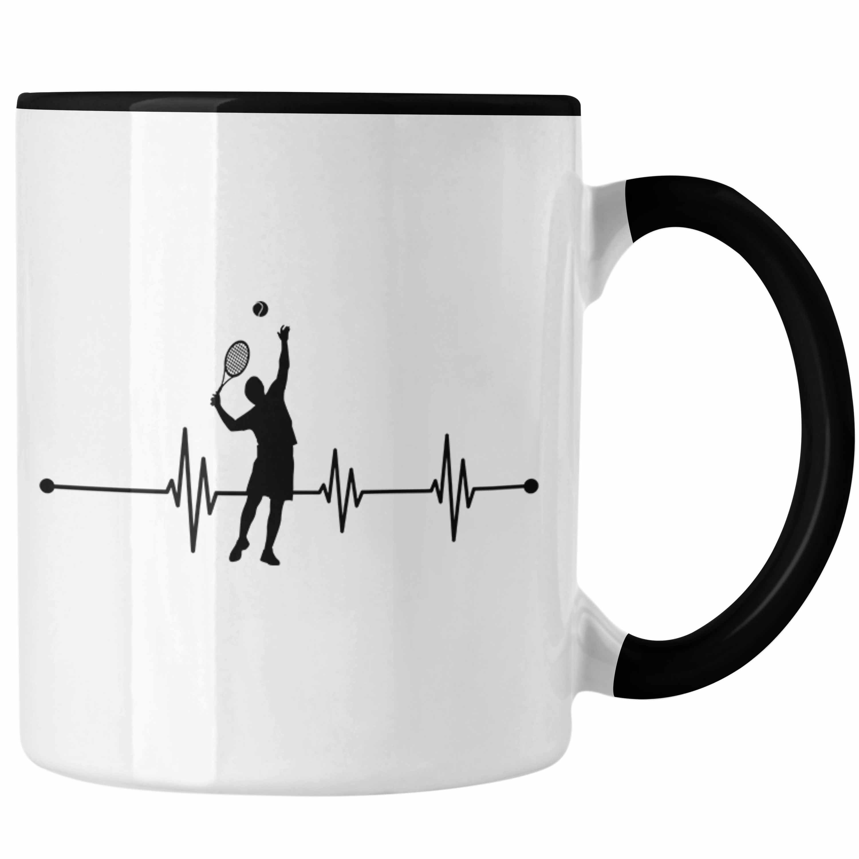 Trendation Tasse Trendation - Tennis Tasse Geschenk für Tennisspieler mit Spruch Herzsc