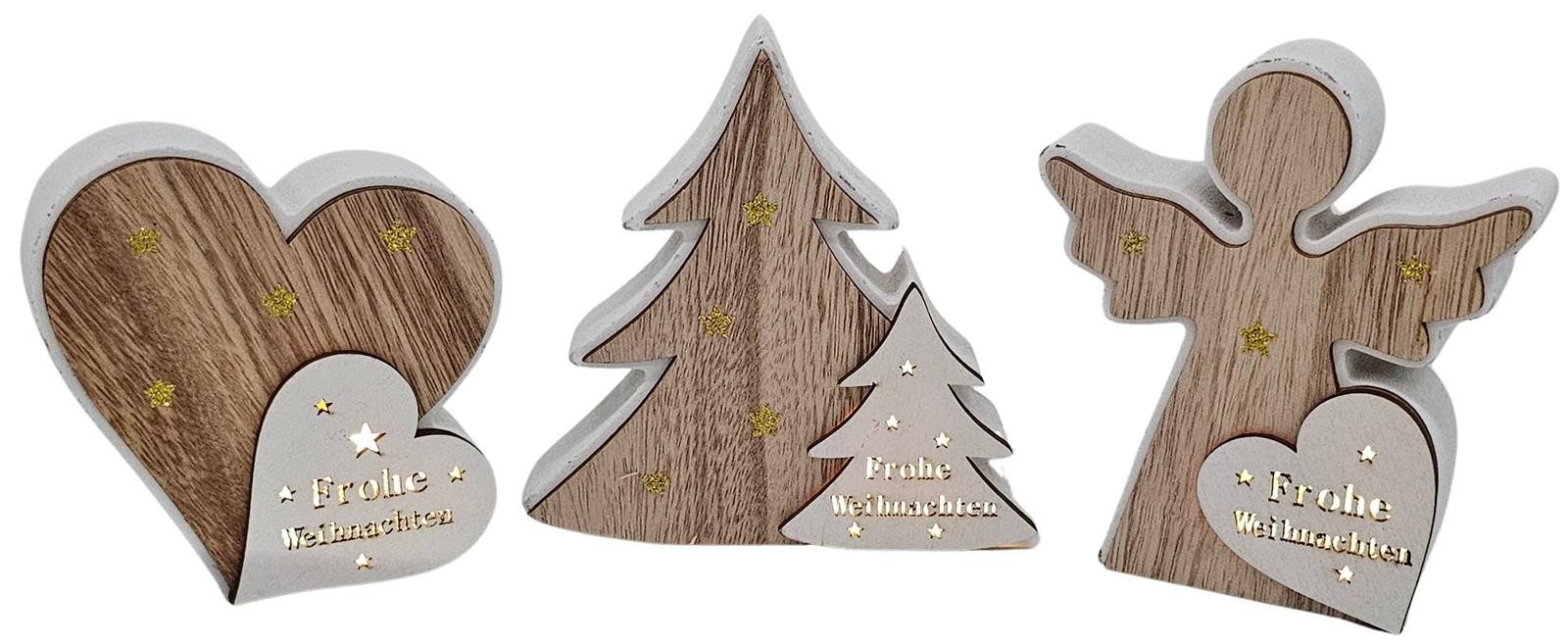 Bambelaa! LED Dekolicht Bambelaa! 3er Set LED Weihnachtsdeko Tanne Herz Eng günstig online kaufen