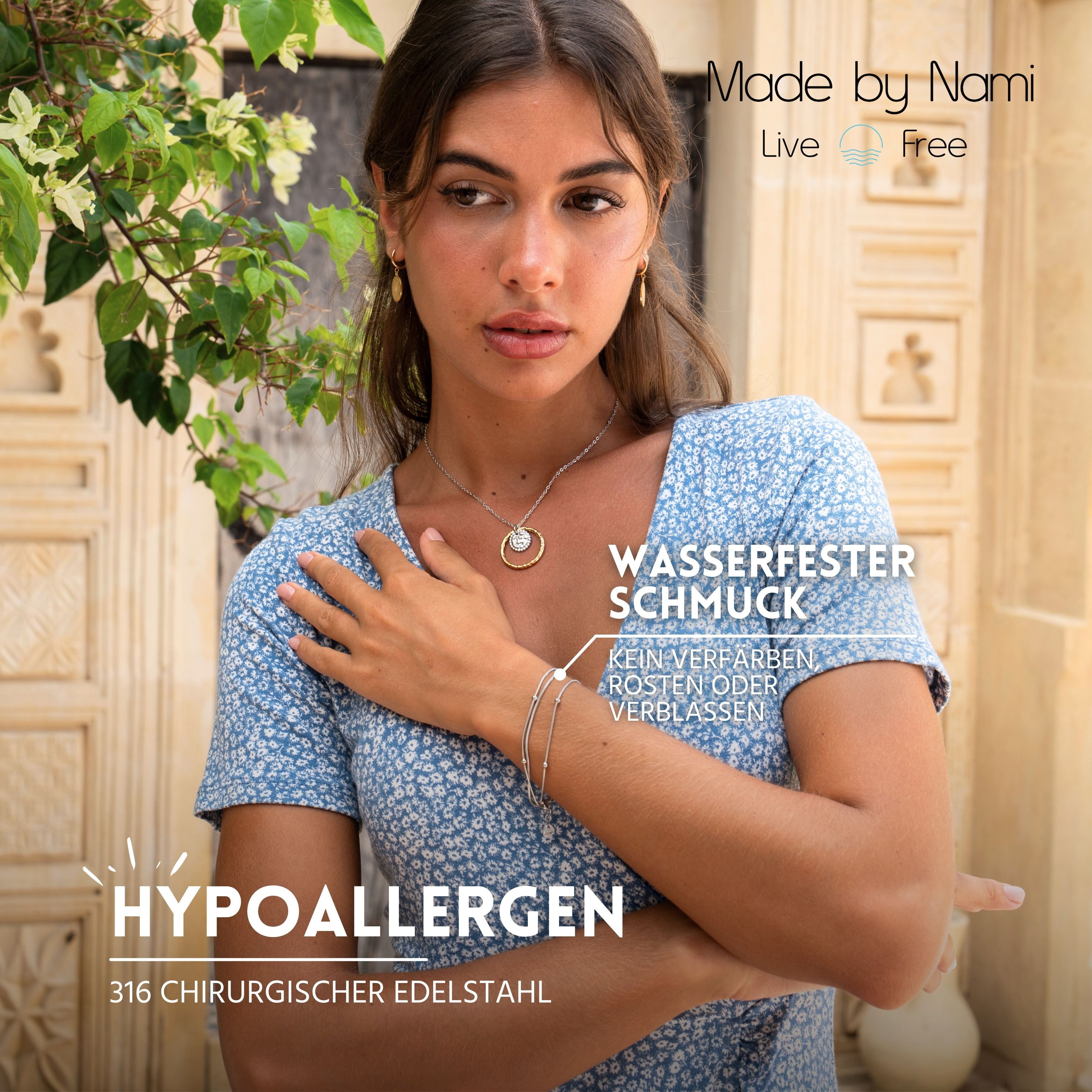 Made by Nami Edelstahlarmband Mehrreihig in Silber oder Gold aus Chirurgisc günstig online kaufen