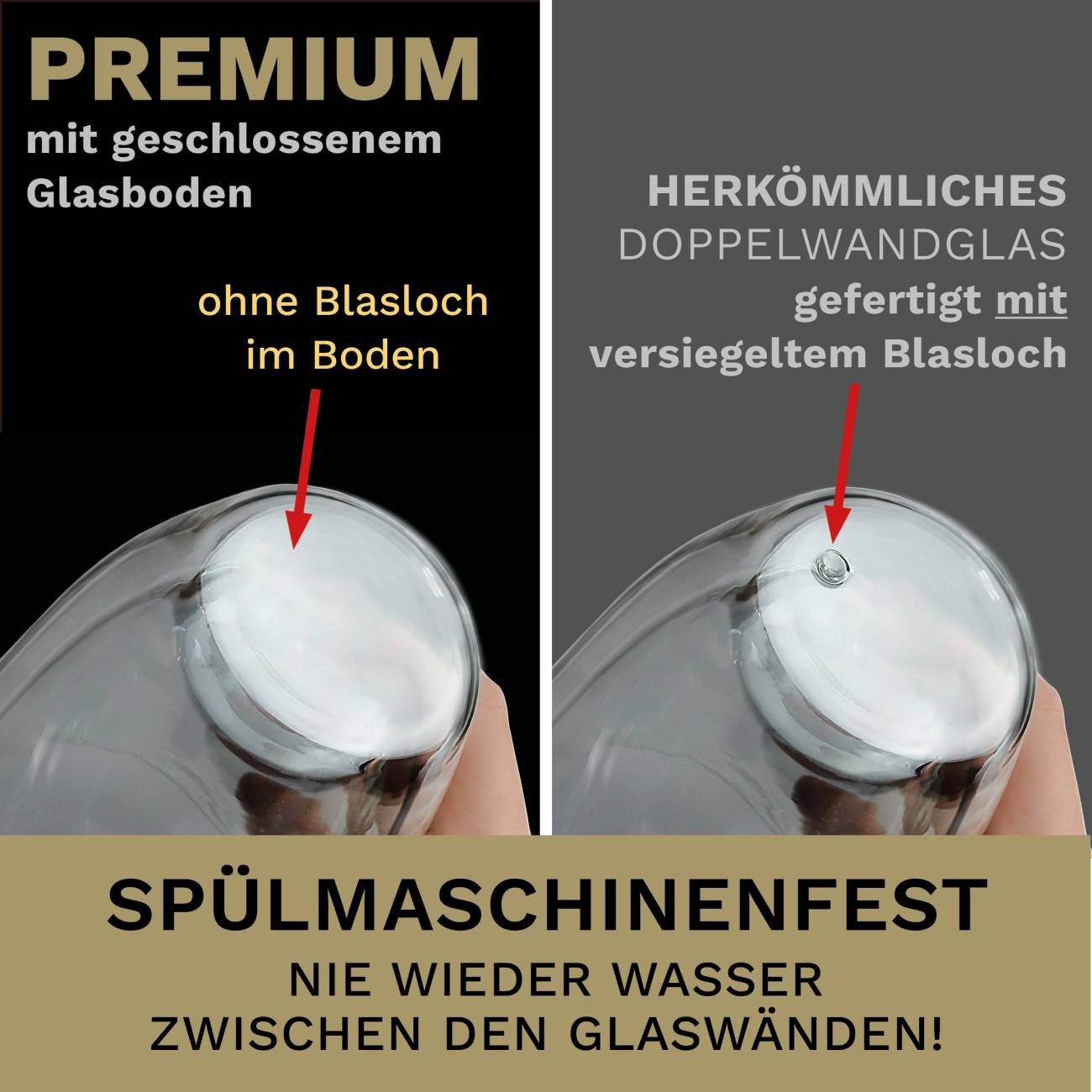 Creano Teeglas Premium Gläser 2er Set, 400ml, 2-tlg., Borosilikatglas