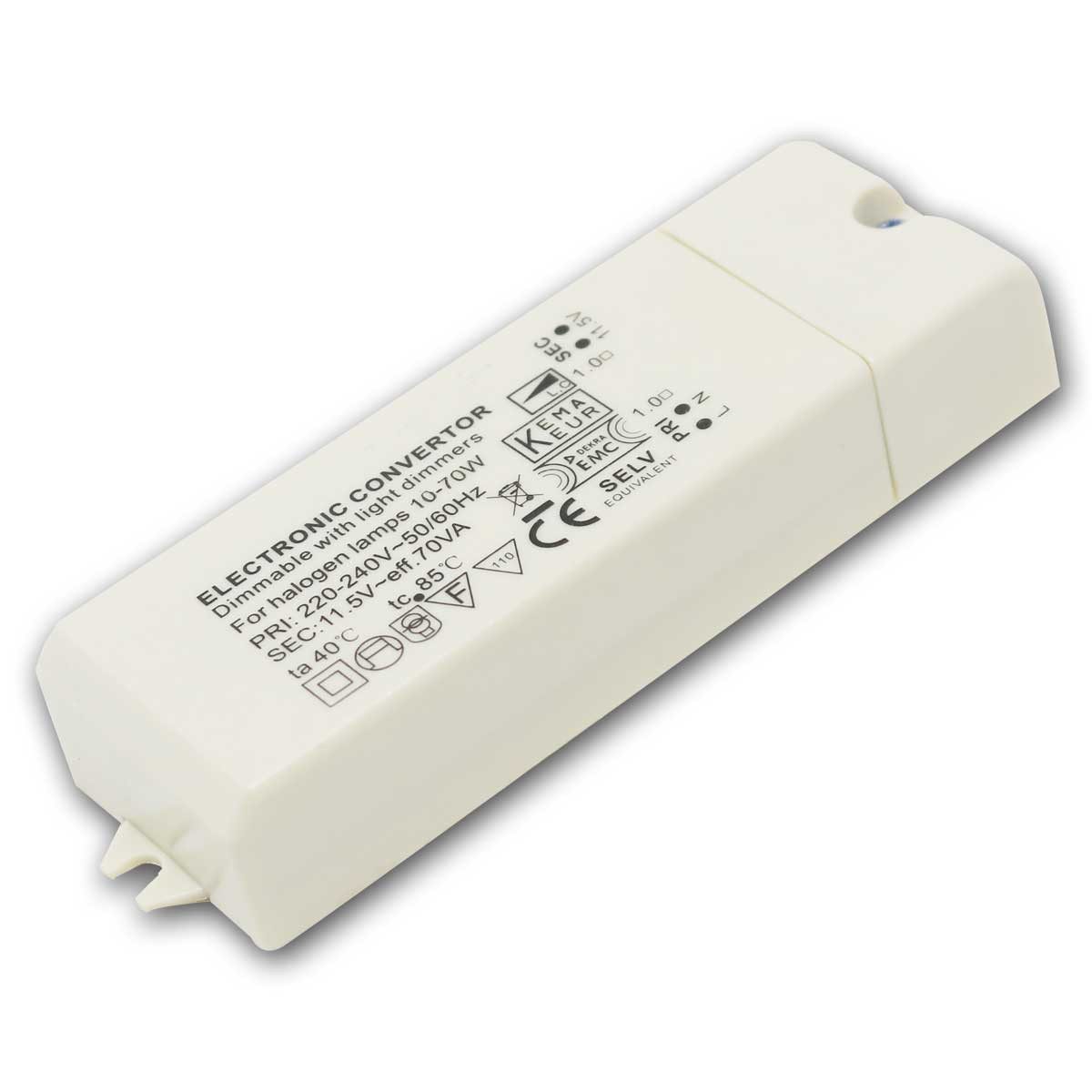 Maxtrack Elektronischer Halogen-Trafo, 10-70W, 230V-12V AC Trafo