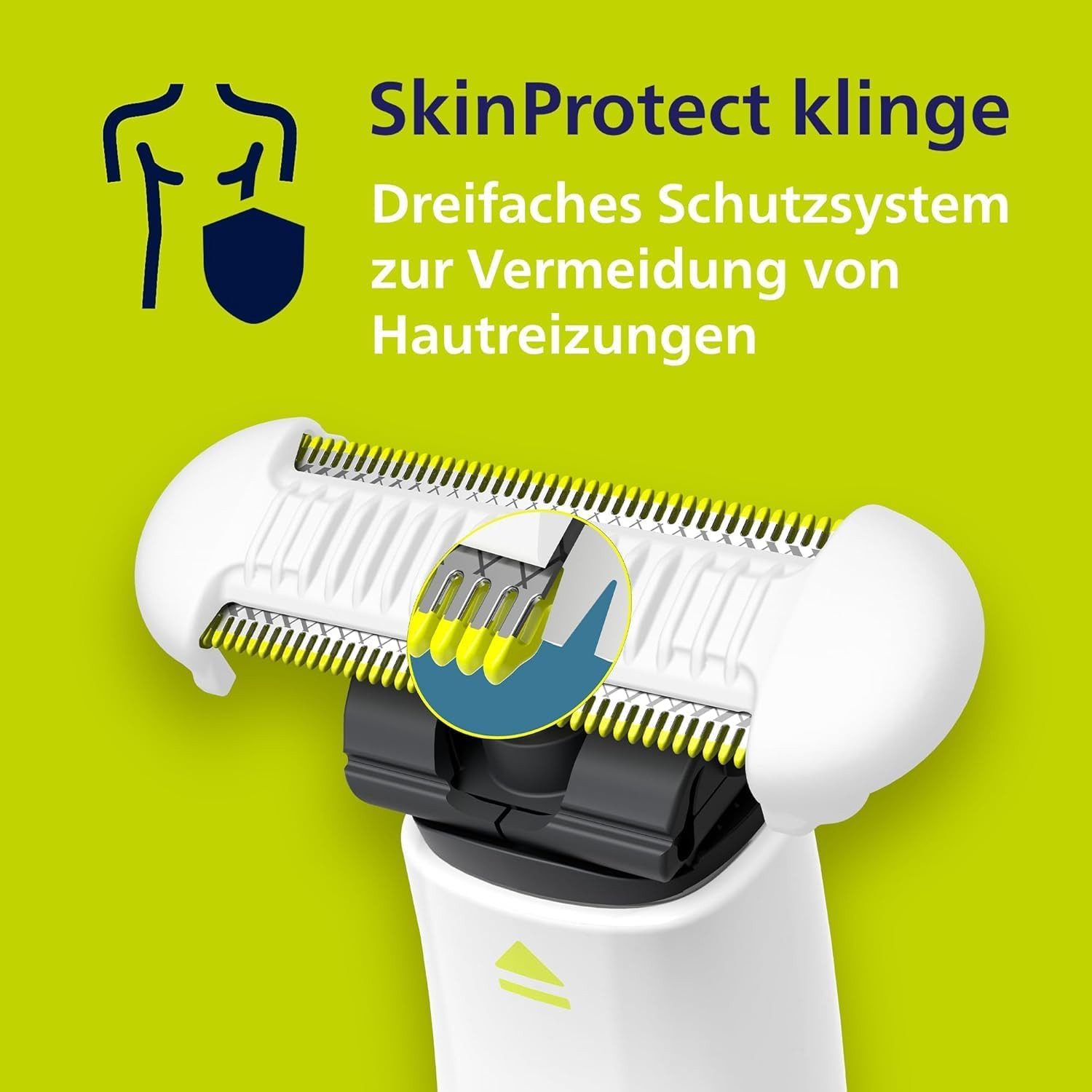 Philips Beauty-Trimmer OneBlade Intimate QP1924/30 Elektrischer Intimrasierer Frauen Männer, Intimrasur Damen Herren weiß