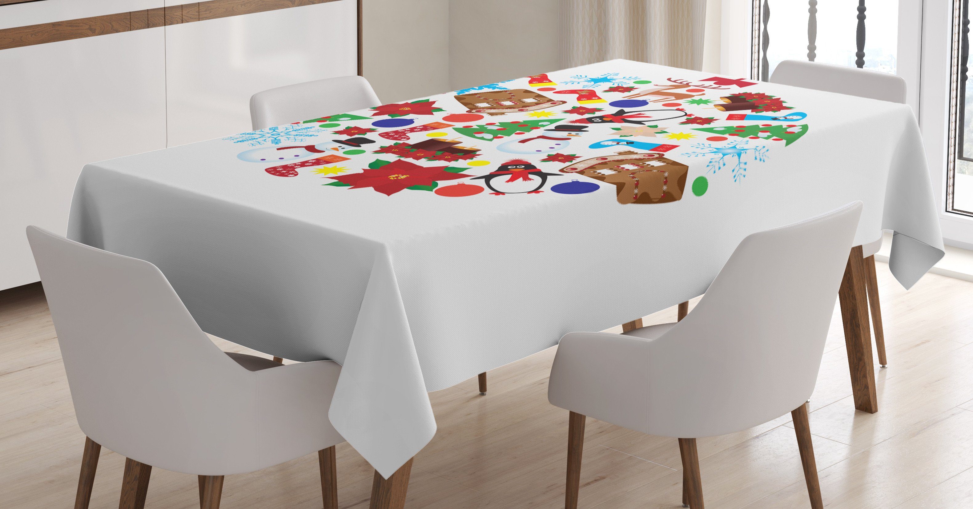 Waschbar Abakuhaus Für Außen Traditioneller den Bereich Farben, Joy Farbfest Noel geeignet Tischdecke Klare Weihnachten
