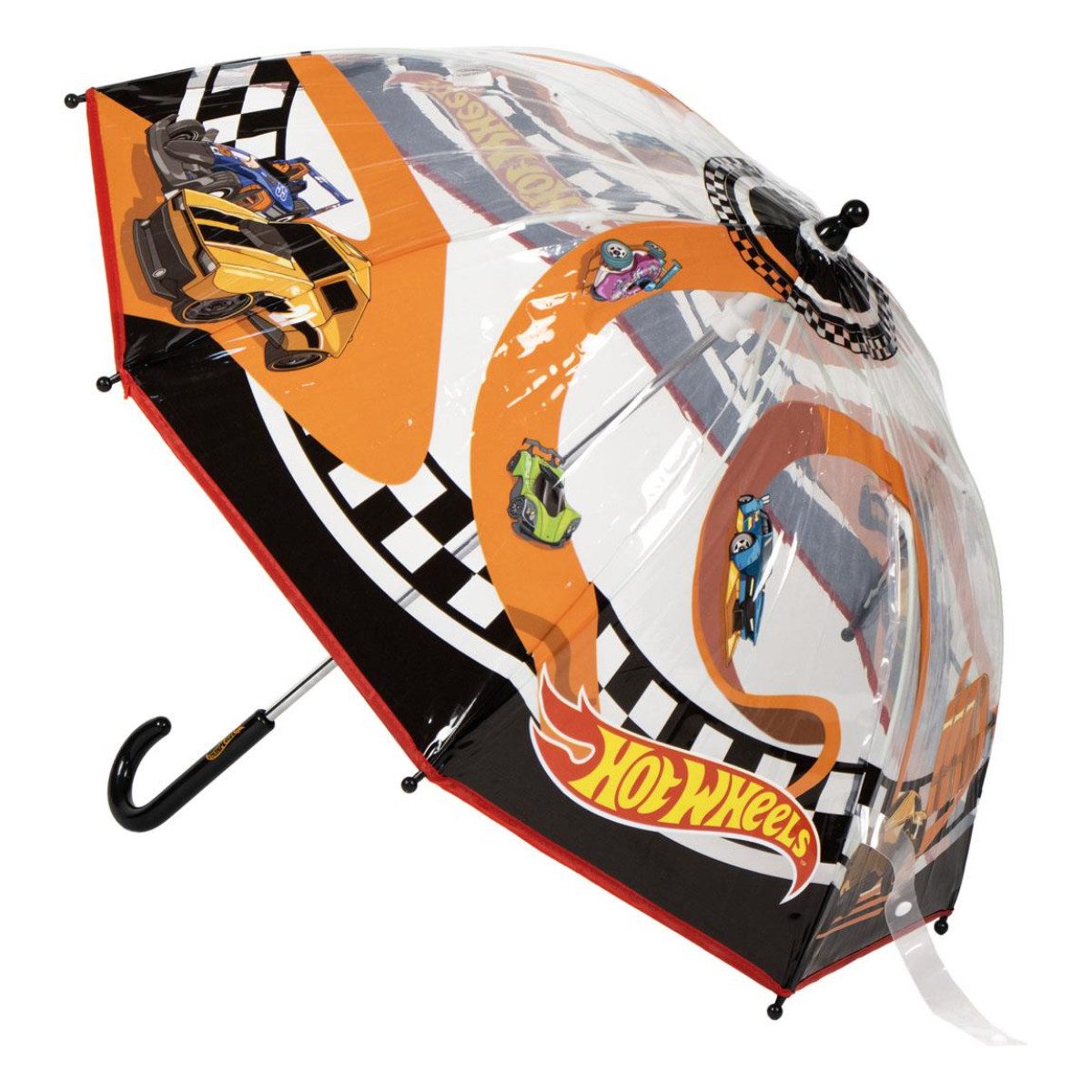 Hot Wheels Regenschirm-Wanderstock Ø 45 cm Regenschirm manueller Bubble-Schirm & Wetterschutz