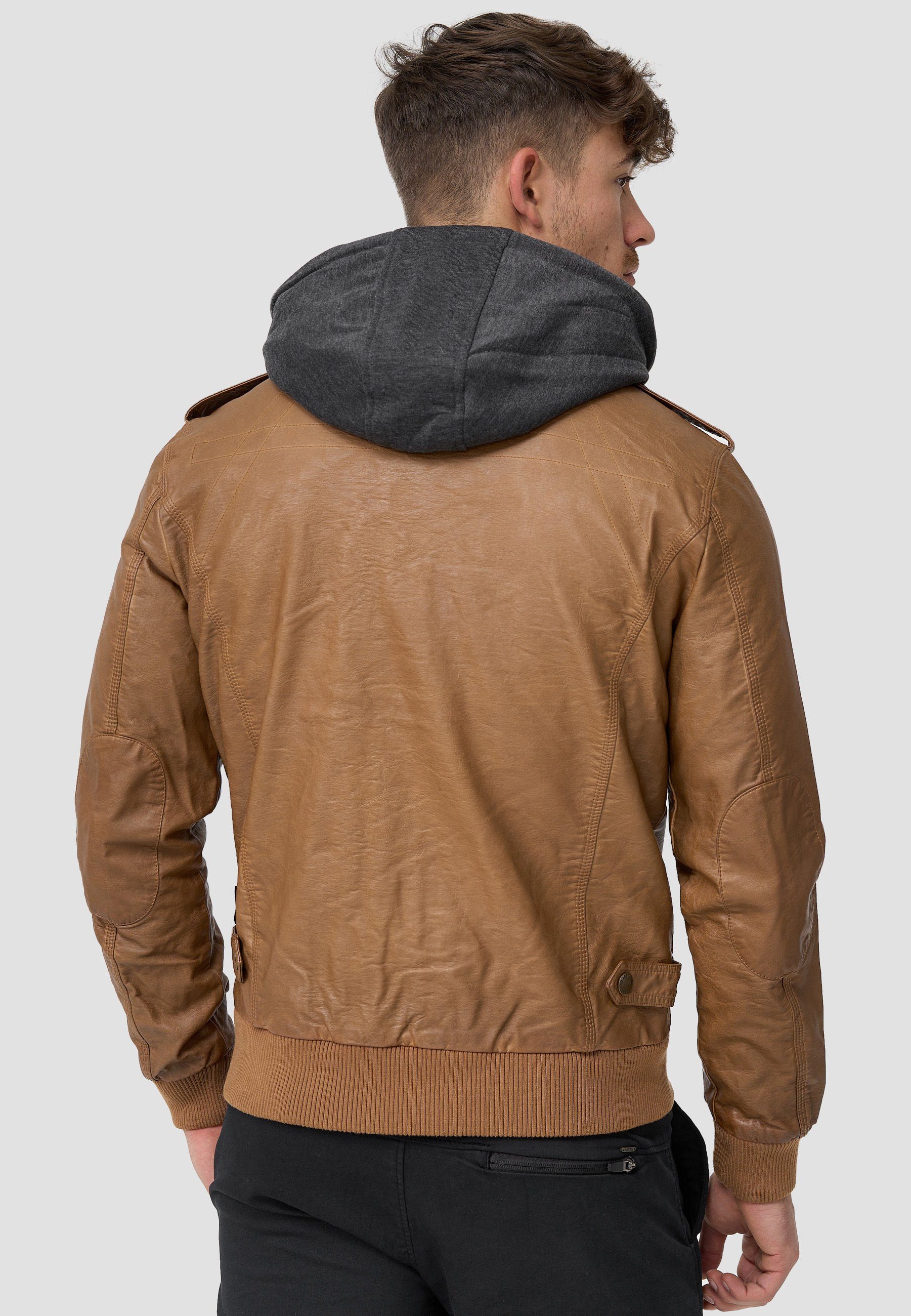 Brown Lederimitatjacke Indicode Aaron