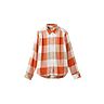 blush orange check woven