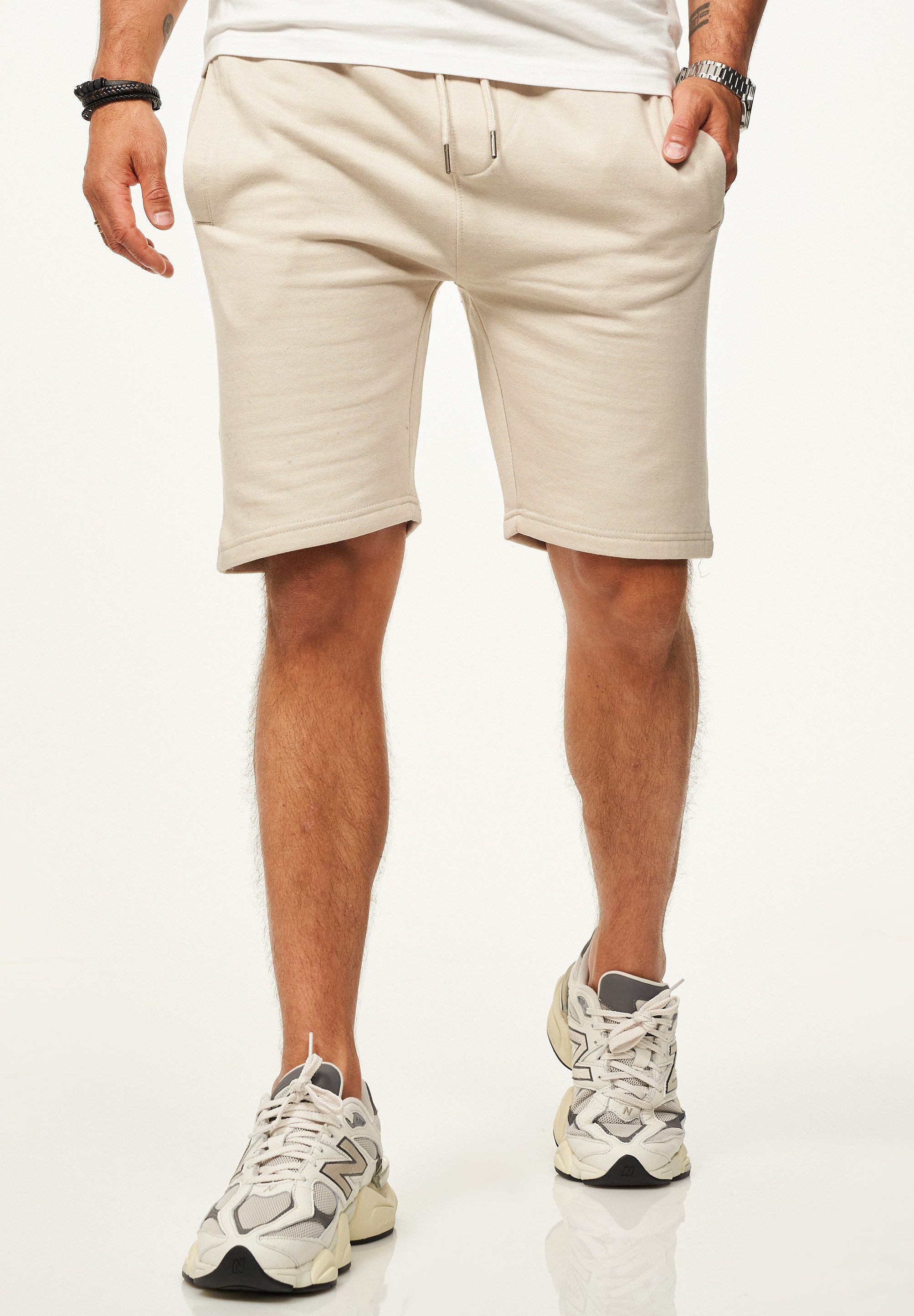 SOULSTAR Sweatshorts mit Gummibund Slim-Fit für Herren Kurze Hose Sporthose Sommershorts mit elastischem Bund