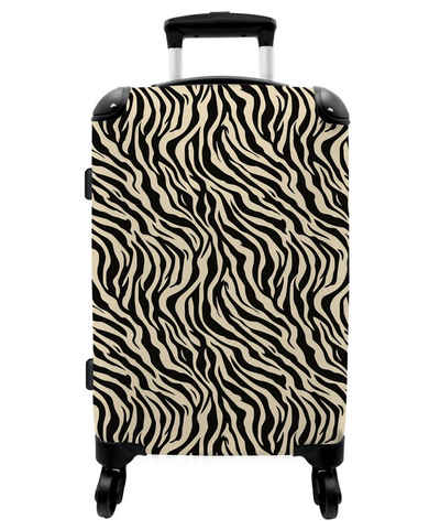 NoBoringSuitcases.com© Koffer Tiermuster - Zebra - Schwarz - Design 67x43x25cm, 4 Rollen, Mittelgroßer Koffer für Erwachsene, Reisekoffer
