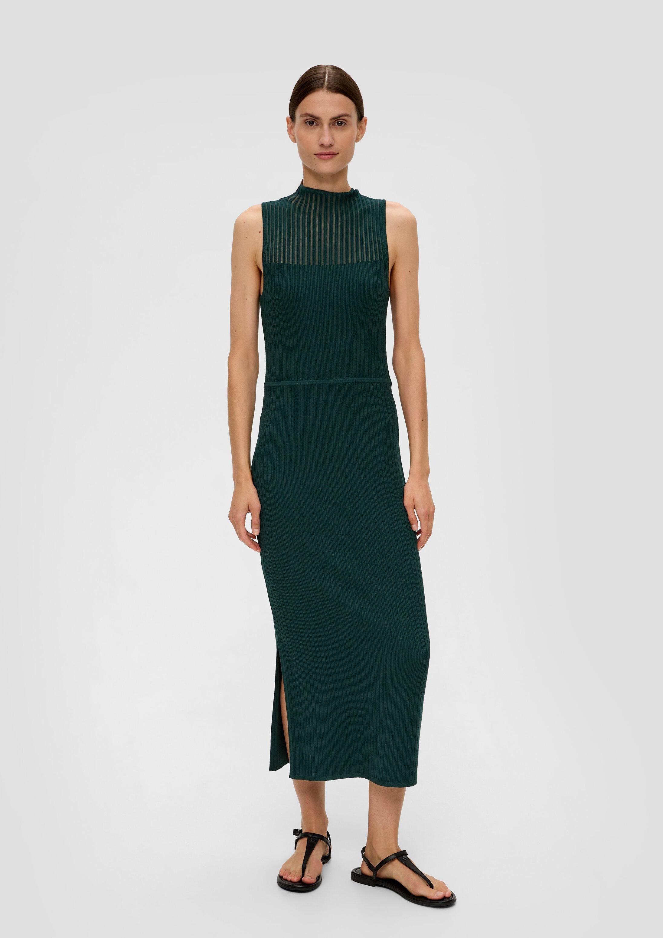 s.Oliver Midikleid Kleid Rippstrick-Midikleid aus Viskosemix