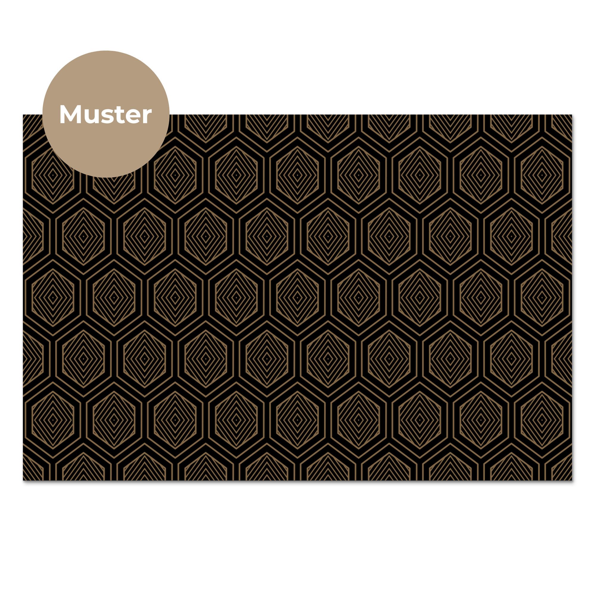 KitchenYeah Küchenrückwand Muster selbstklebend (keine Folie) Gold - Schwarz - Tunnel, (1-tlg), Spritzschutz, Küche, Rückwand, Küchenwand, Küchenfront, 30x20 cm