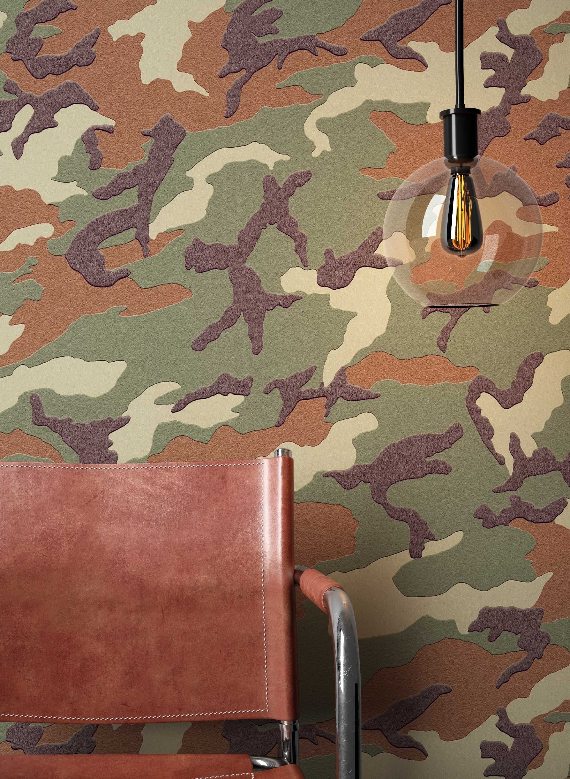 Newroom Vliestapete, Braun Kindertapete Kinder Camouflage günstig online kaufen