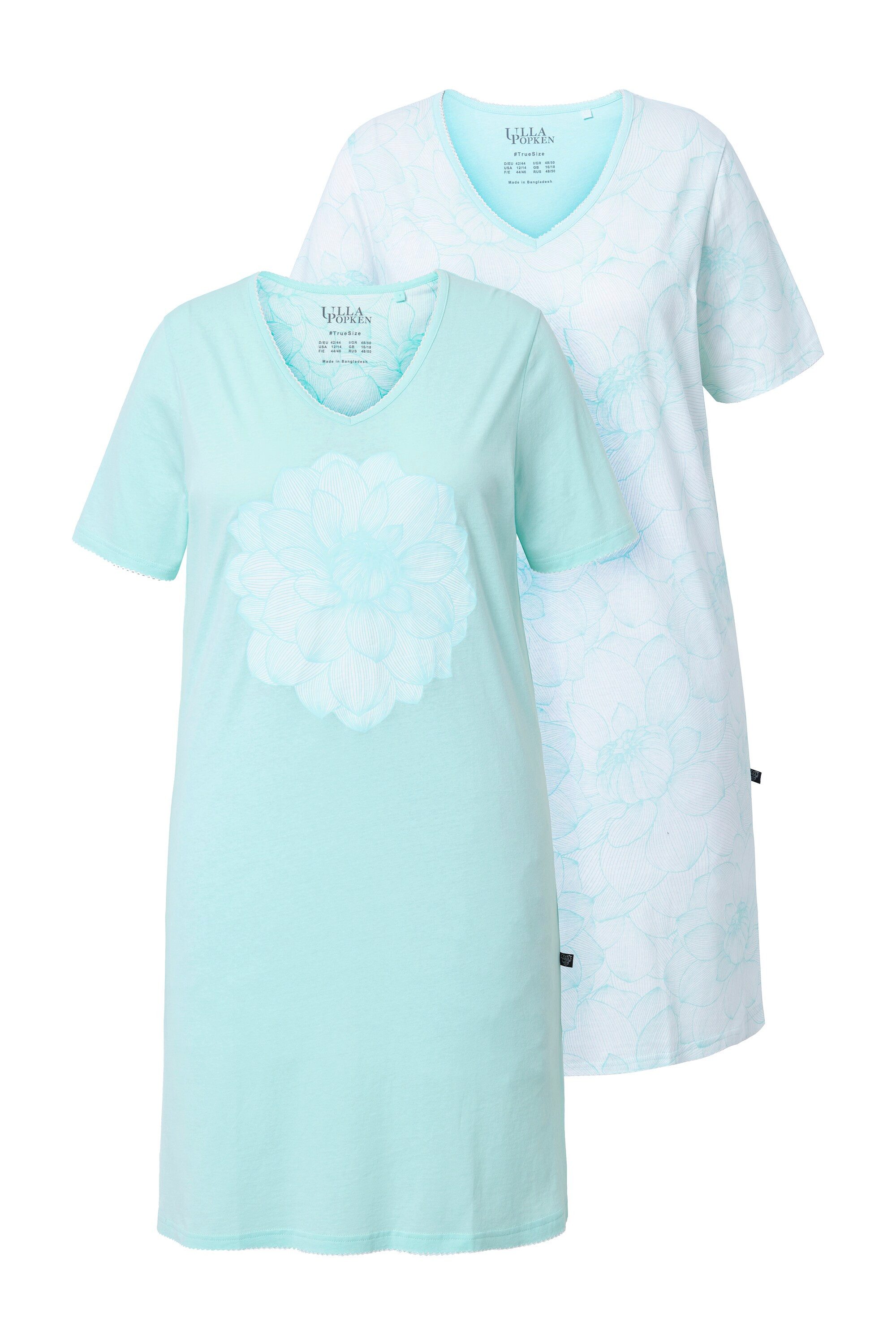 Ulla Popken Bigshirt Bigshirts 2er-Pack Blumen günstig online kaufen