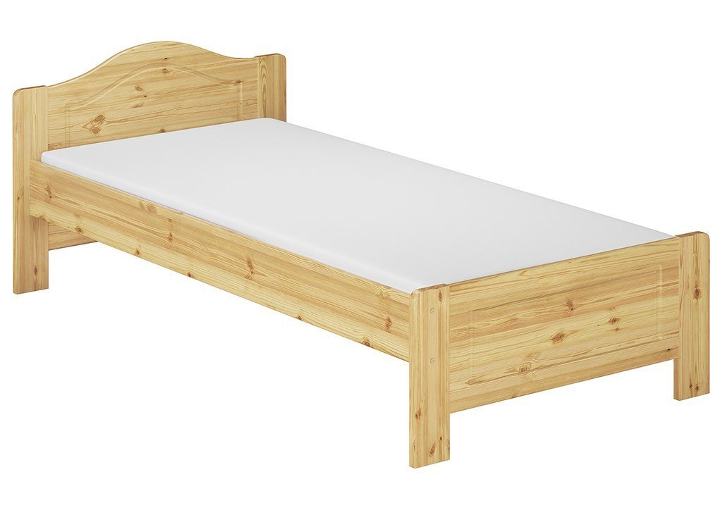 ERST-HOLZ Bett Holzbett mit Matratze, 90x200 Kieferfarblos Rost lackiert Landhaus Kiefer und