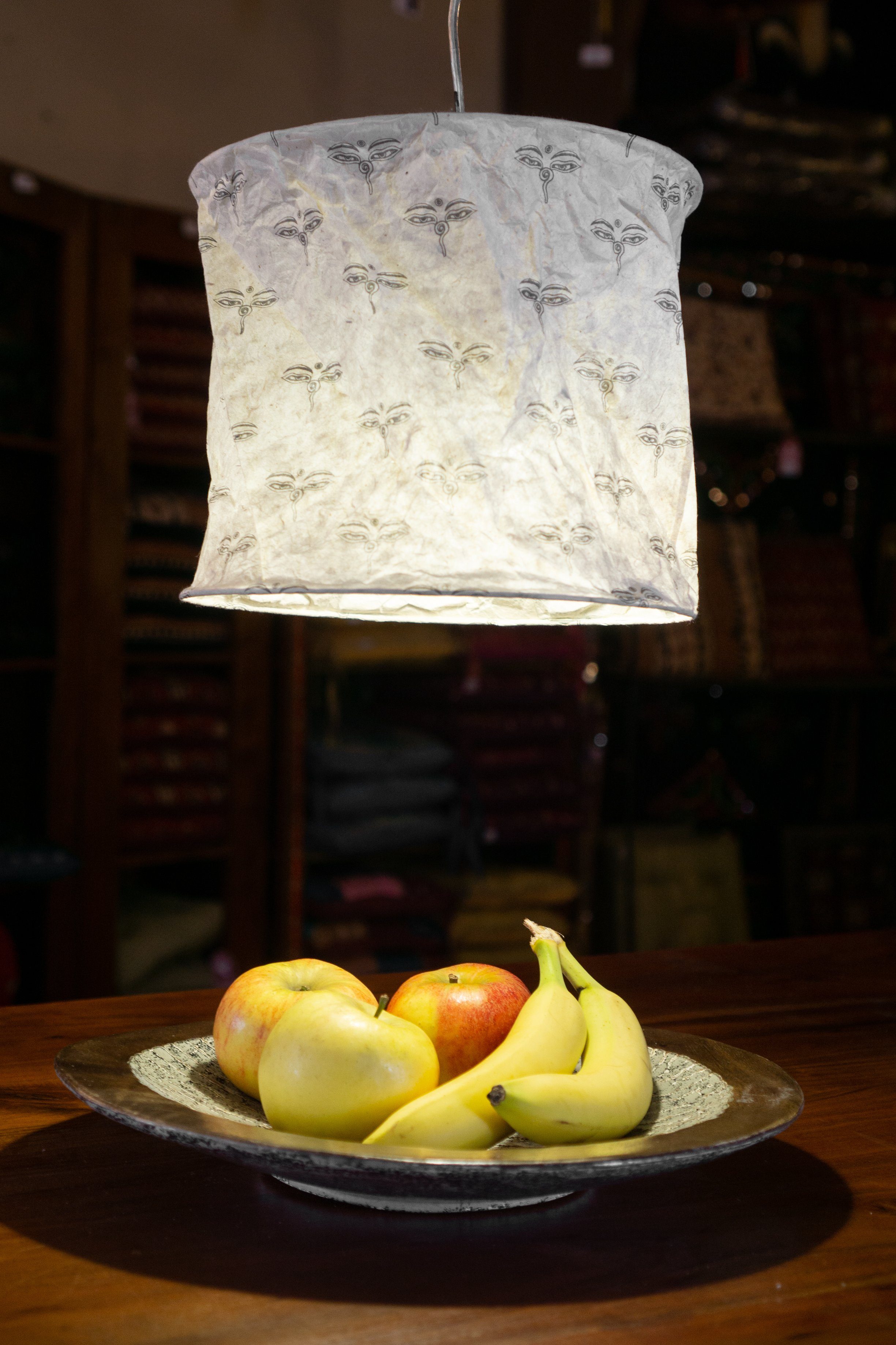 Guru-Shop Lampenschirm Runde Papier Hängelampe, Papierlampenschirm..