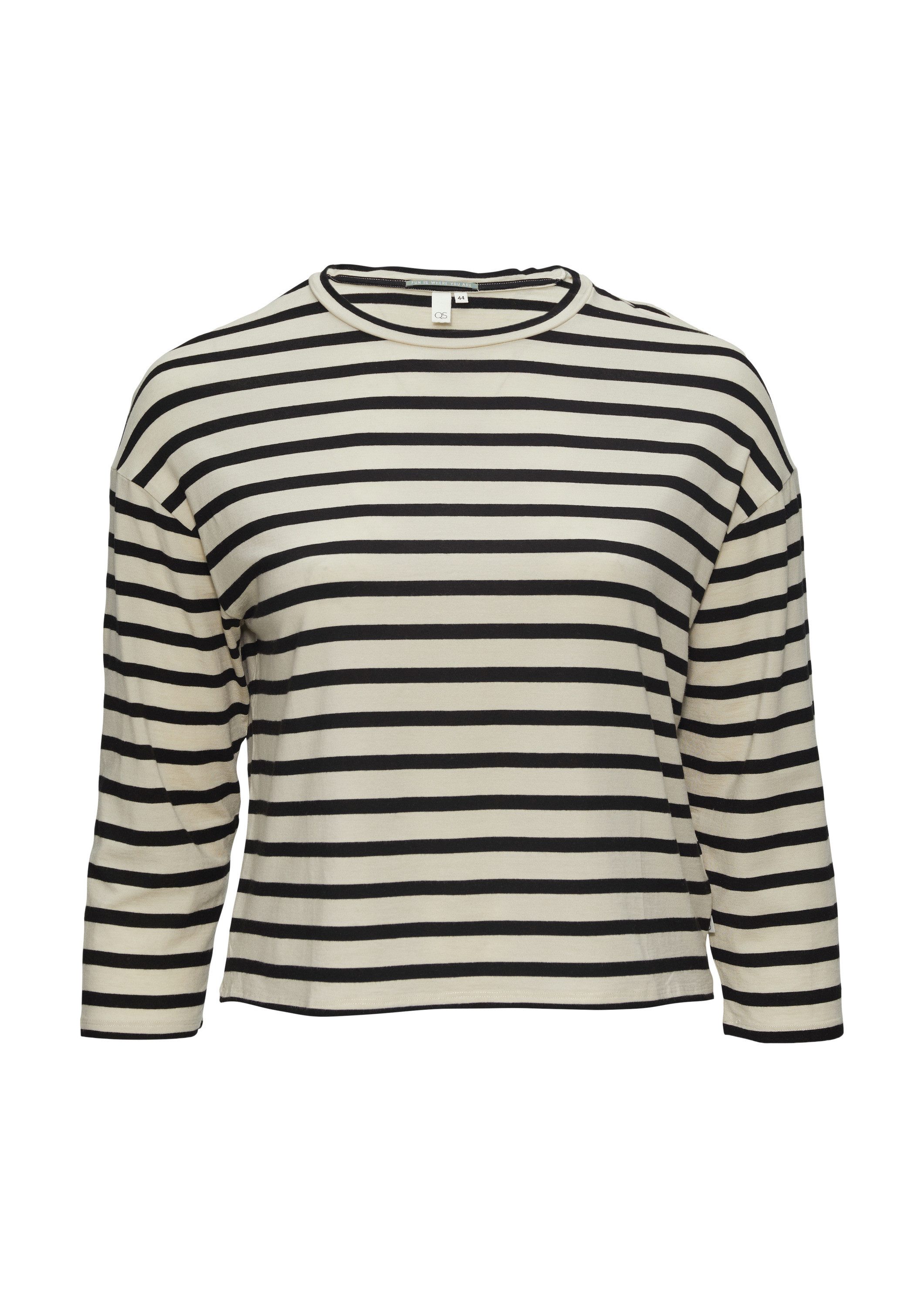 QS 3/4-Arm-Shirt T-Shirt Cropped Langarmshirt aus Lyocellmix günstig online kaufen