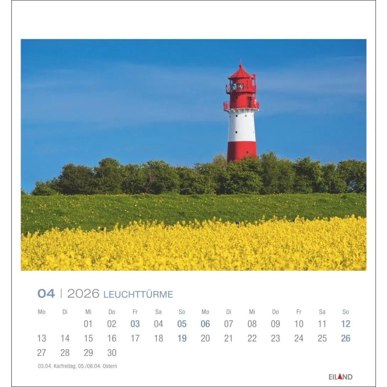 Wandkalender Leuchttürme Postkartenkalender 2026 - Leuchten des Nordens