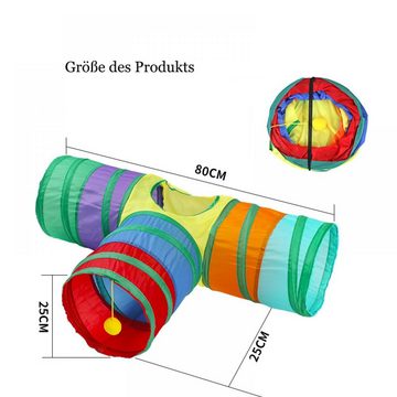 GelldG Spieltunnel Faltbar Kätzchen Tunnel Katzenspielzeug interaktives