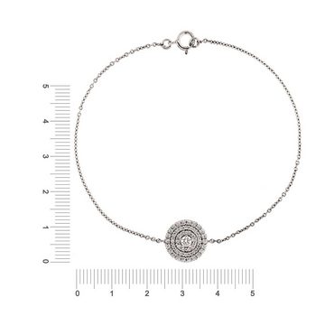 Smart Jewel Armband rund, Zirkonia Steine, Silber 925