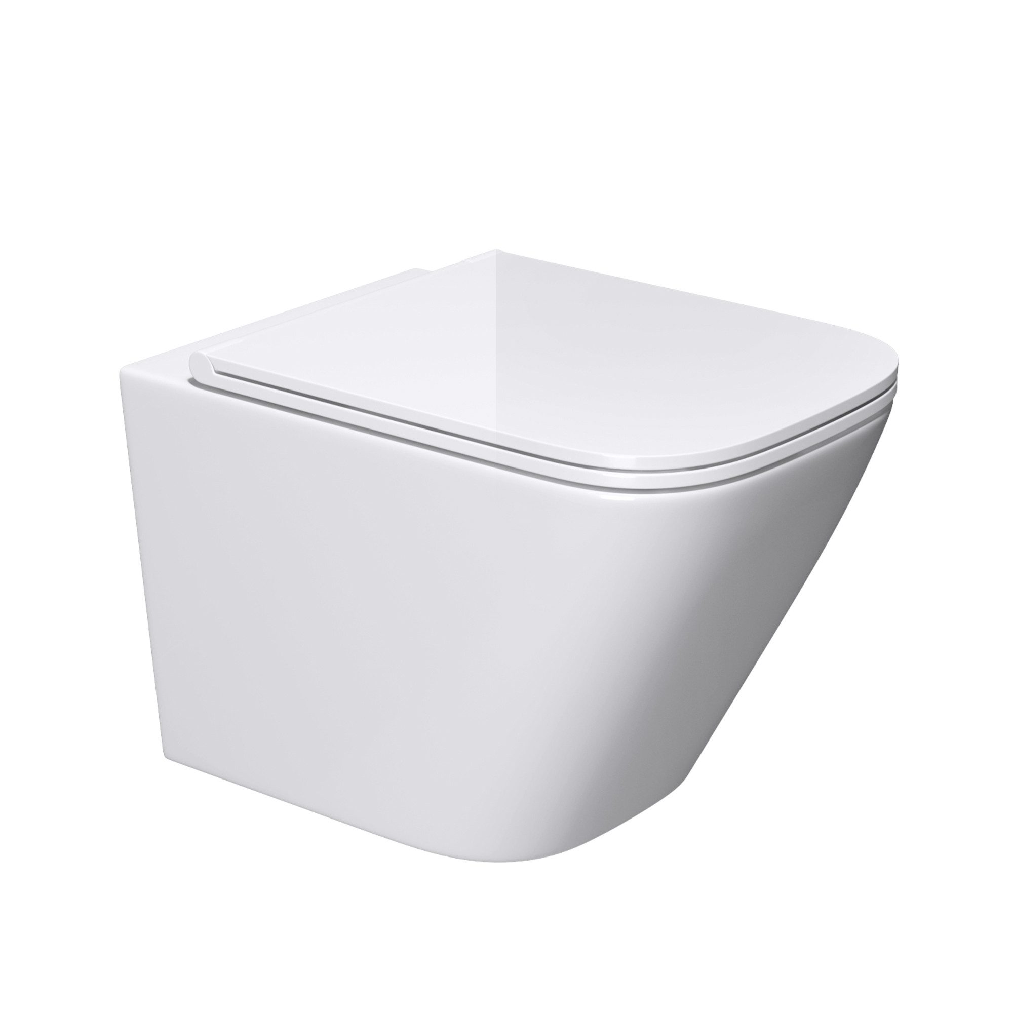 doporro Tiefspül-WC Wand-WC Hänge-WC Keramik Spülrandlos mit Softclose-Sitz wassersparend, wandhängend, inkl. SilentClose-Sitz mit Absenkautomatik, weiß/schwarz