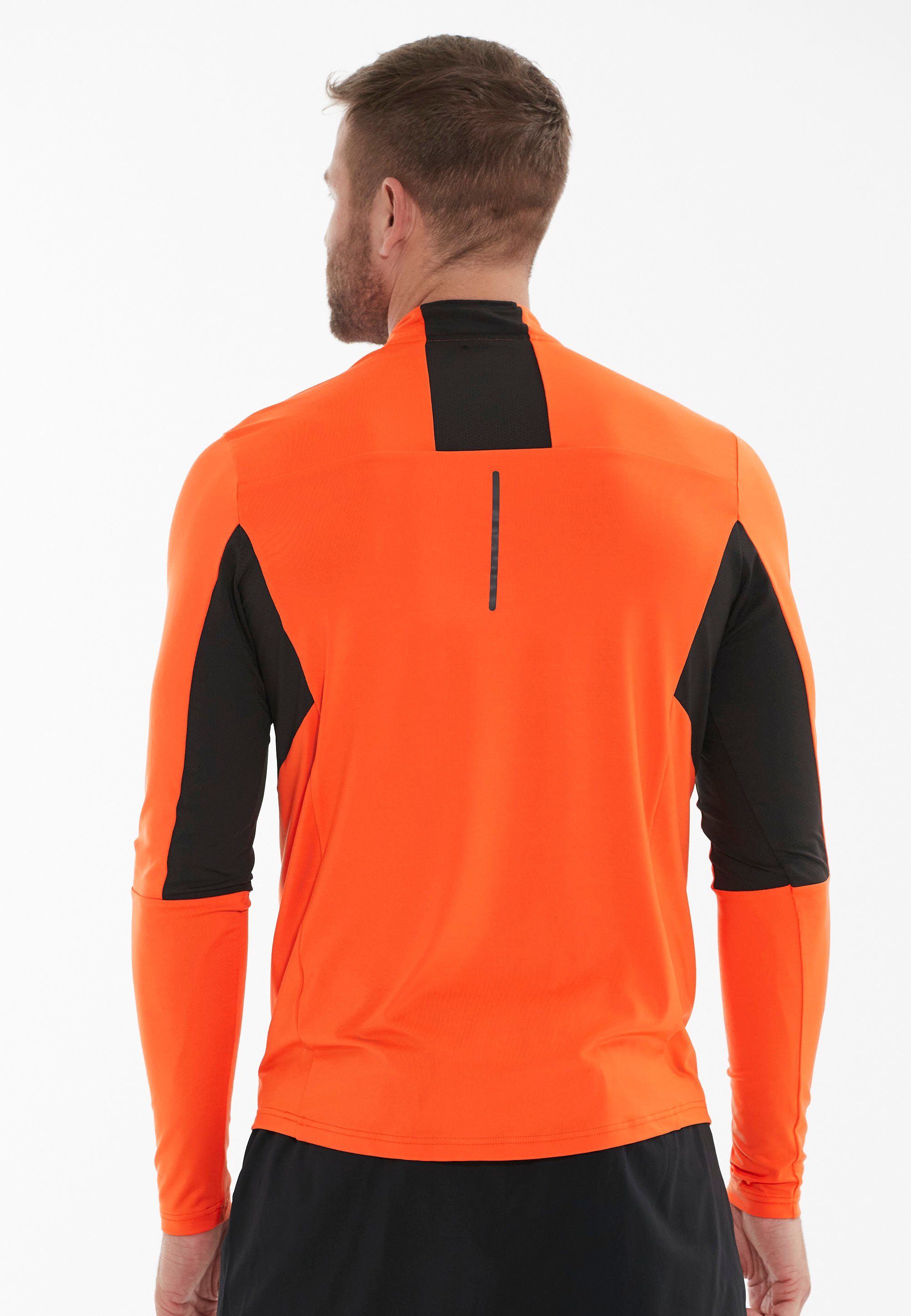 ENDURANCE Langarmshirt LANBARK mit hochwertiger (1-tlg) Sportausstattung orange-schwarz