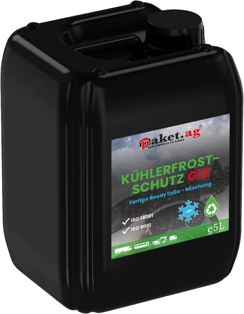 Paket.ag Kühlerfrostschutz Paket AG Антифриз G12 Rot – 5 Liter, bis -30 °C- Antifreeze, 100 St.