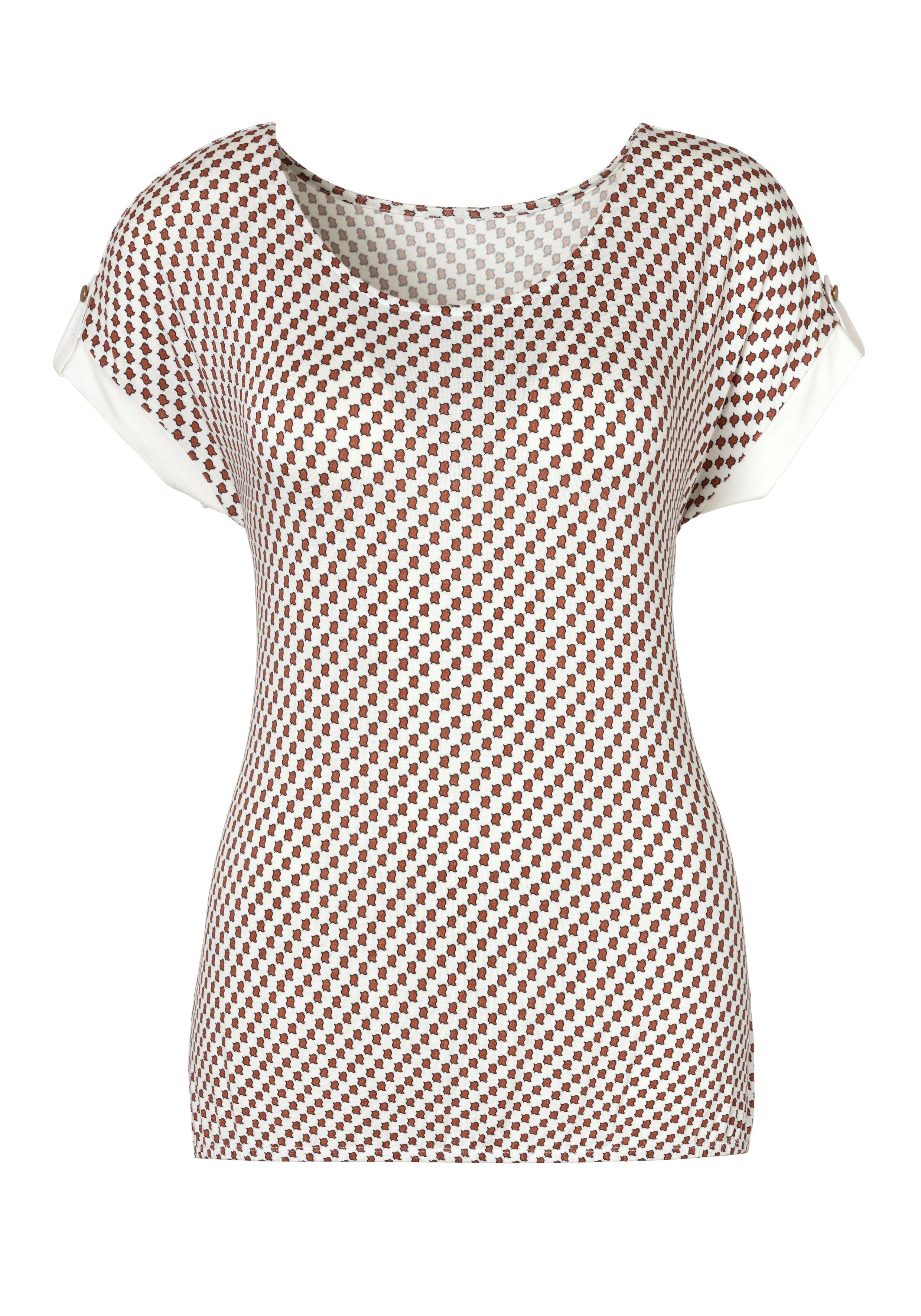 Vivance Kurzarmshirt mit dekorativem Ärmelsaum (2er-Pack) aus luftigem Viskose-Stretch