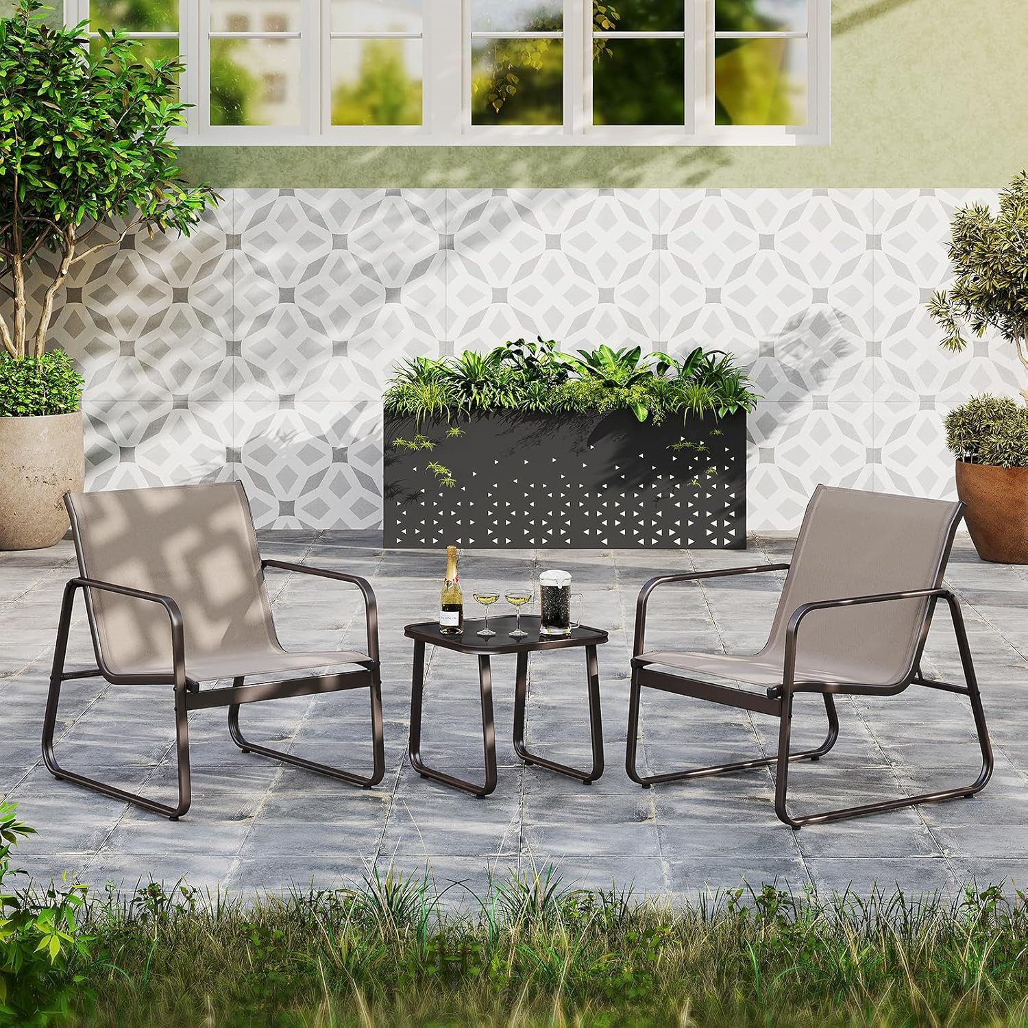 KOMFOTTEU Balkonset, (3-tlg), Gartenmöbel Bistroset mit günstig online kaufen