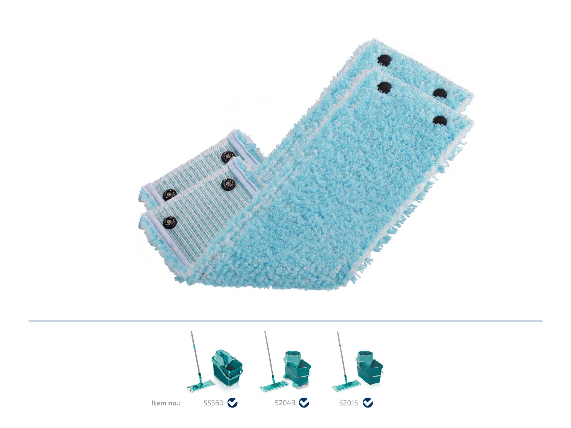 Leifheit Wischbezug CLEAN TWIST XL / Combi XL super soft 2er Wischbezug (Kunstfaser, 14.0x49.5 cm, 2-tlg., Waschbar bei 60°C, Wischbreite 42cm, für Parkett/Laminat/Kork)