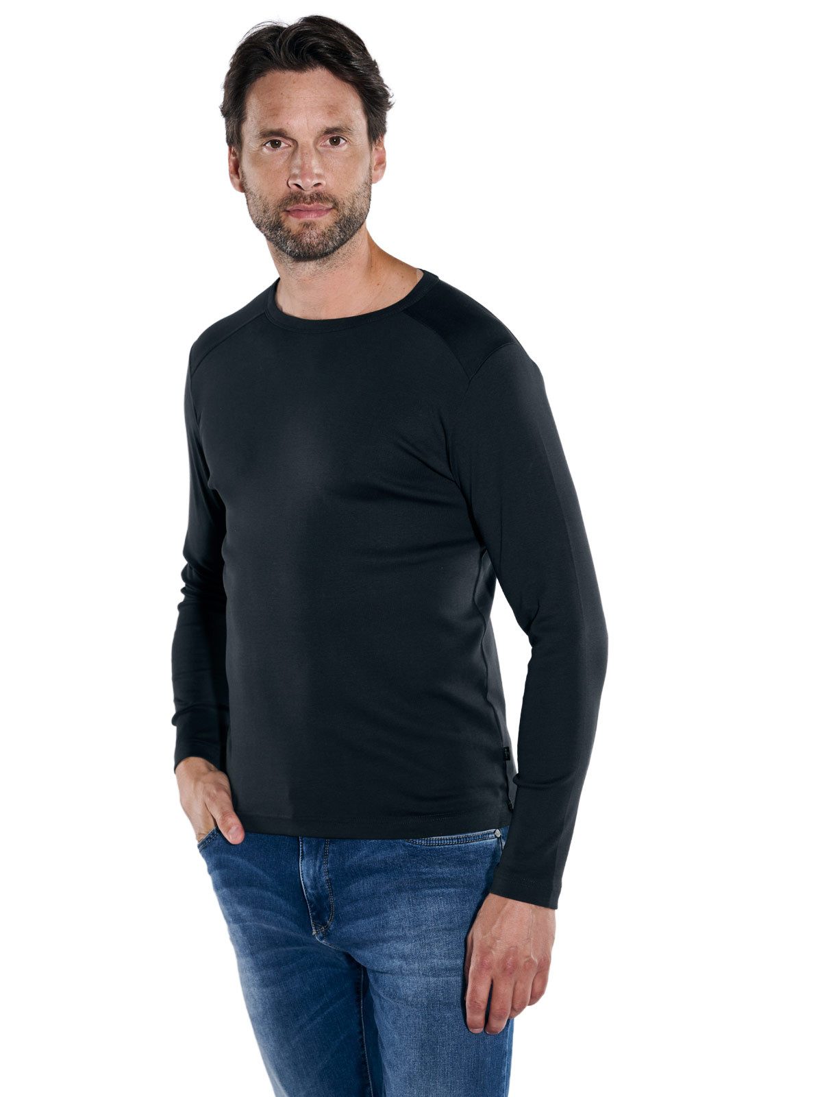 Engbers Langarmshirt Herren Langarm-Shirt "My Favorite" organic, Schwarz