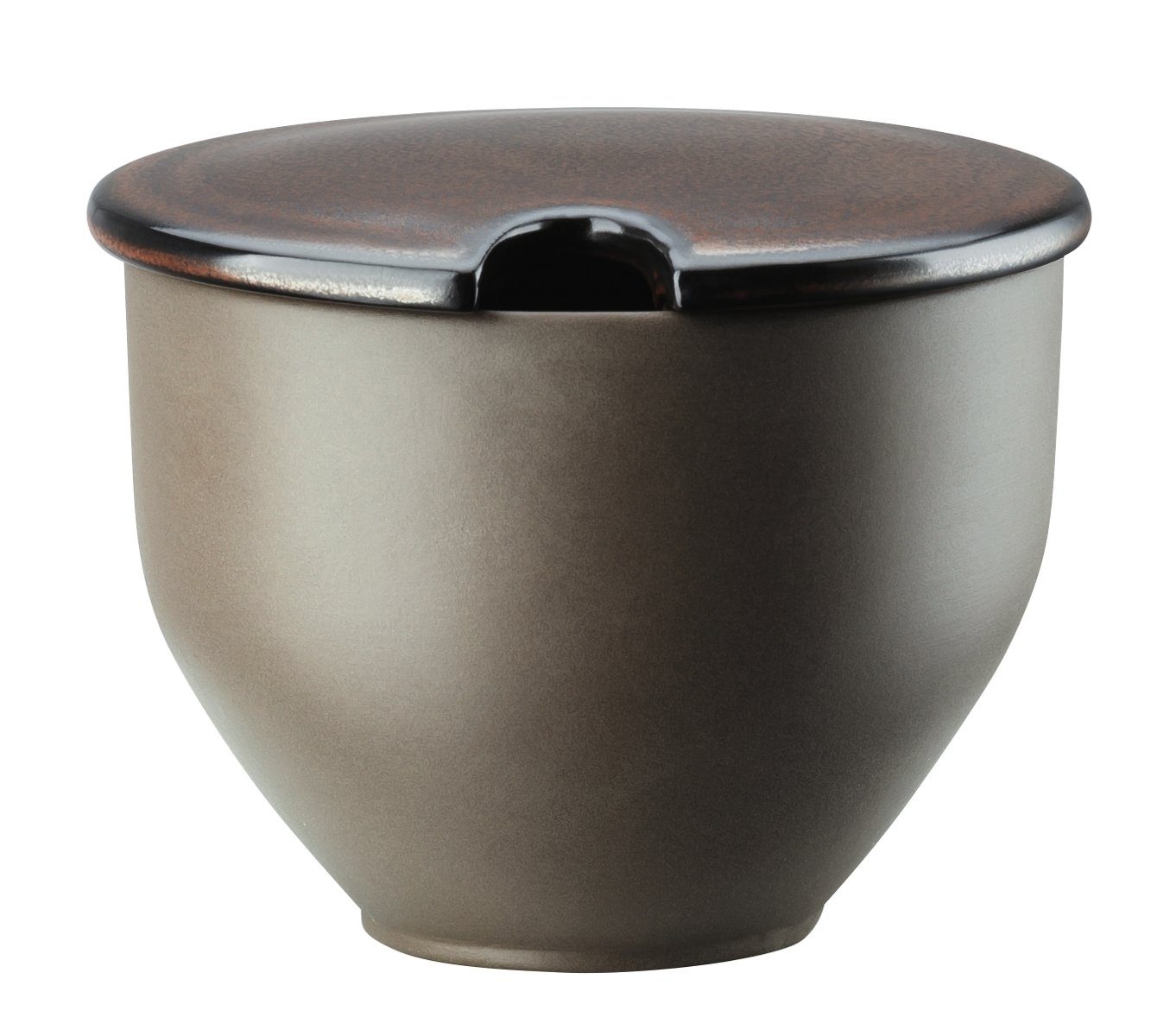 Rosenthal Zuckerdose Junto Bronze Zuckerdose mit Einschnitt 0,28 l, Keramik