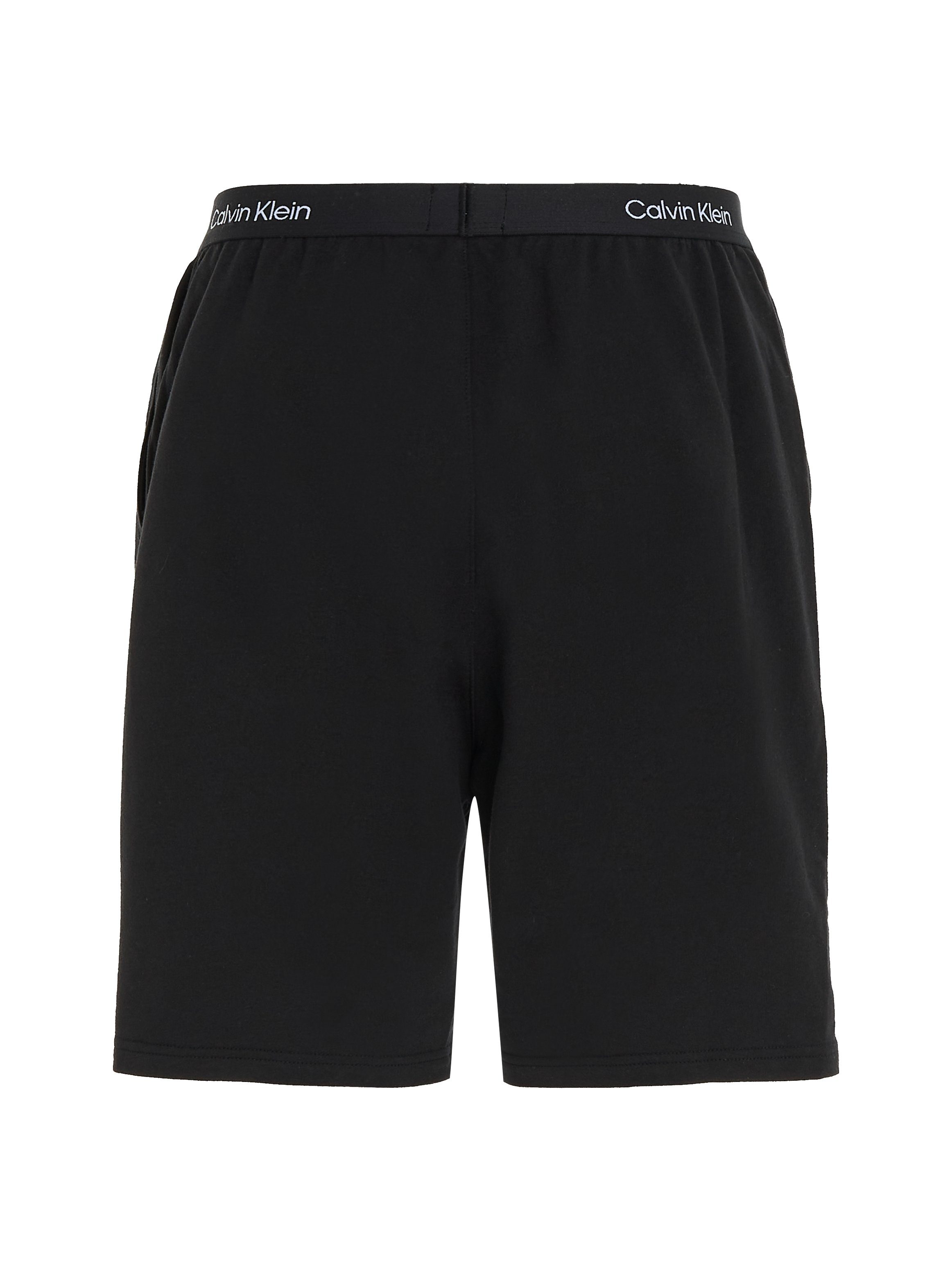 mit Klein SHORT Calvin Klein Calvin BLACK SLEEP Underwear Logo-Elastikbund Schlafshorts